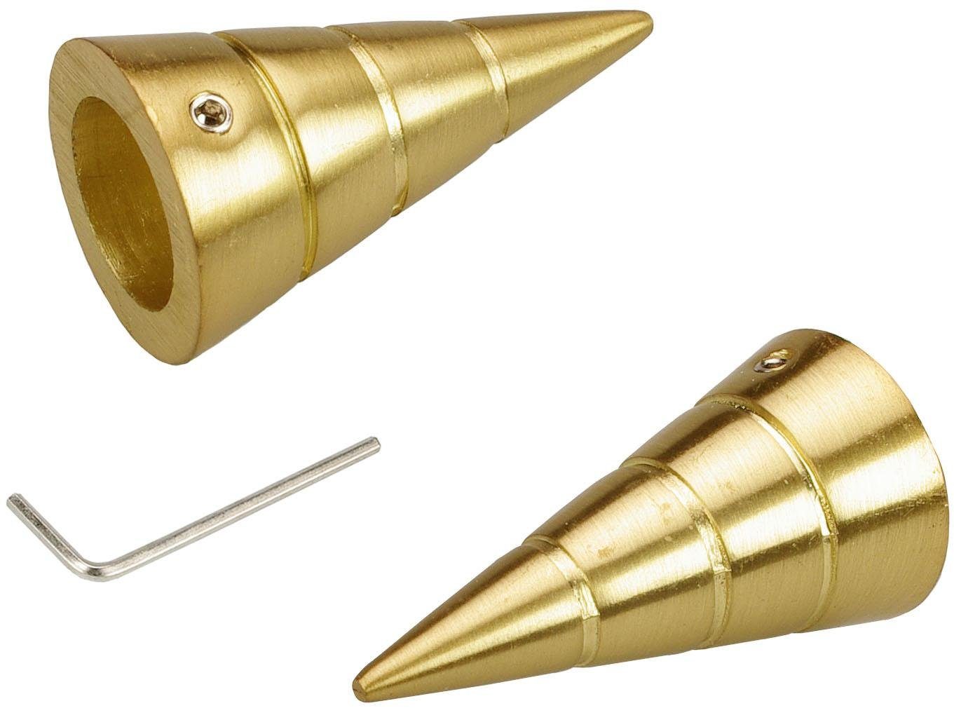 Liedeco Gardinenstangen-Endstück Kegel, Gardinen, (Set, 2-St), für Gardinenstangen Ø 16 mm