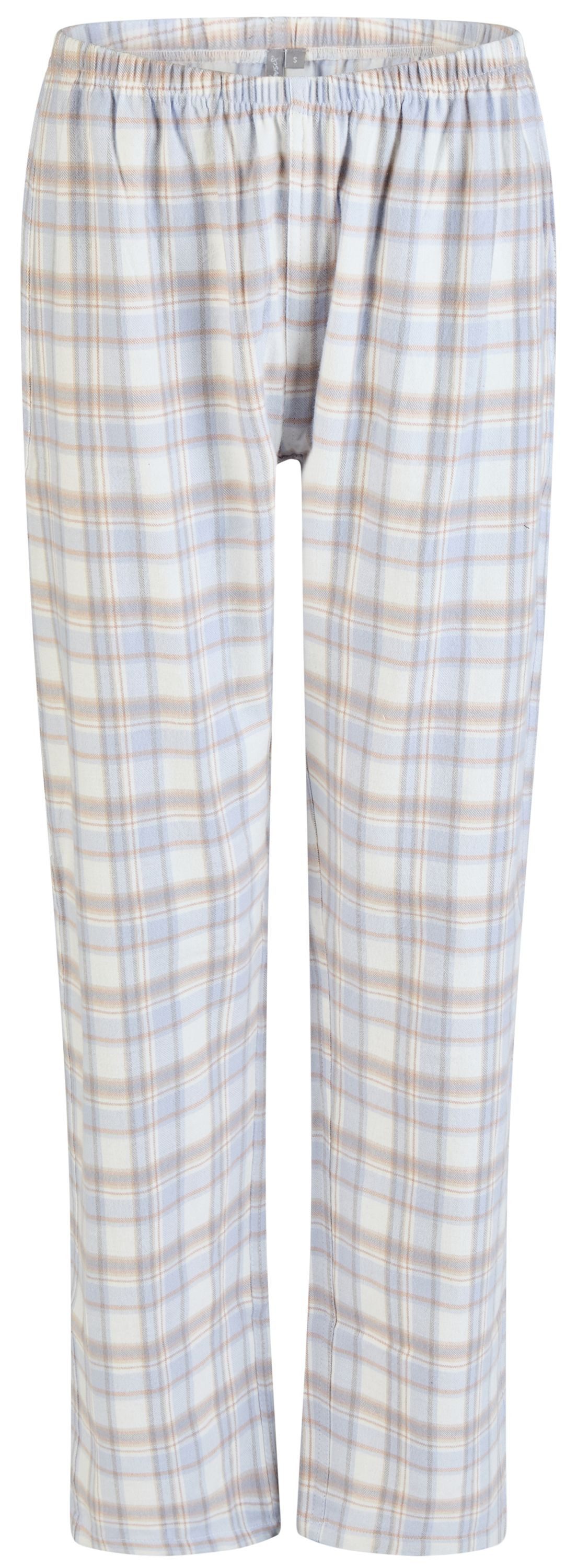 By Louise Schlafanzug Icy Embrace (Set, 2 tlg., 2-teilig) Damen Pyjama lang Langarm Flanell geknöpft Baumwolle