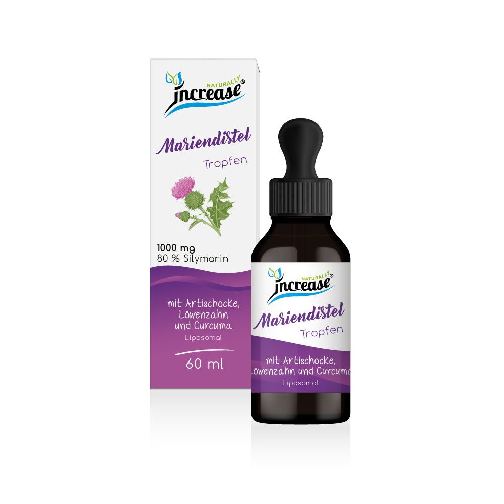 increase NATURALLY Liposomale Mariendistel - 1000mg pro Tag mit 80% Silymarin Tropfen, 60 ml