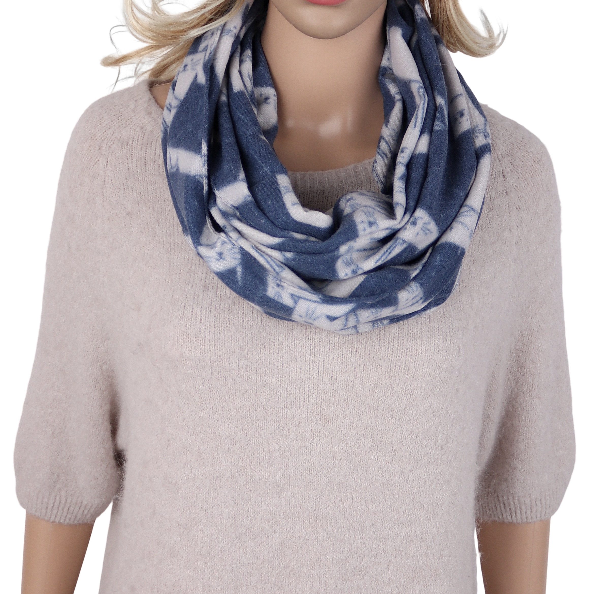 MIRROSI Loop Damen Loopschal, etwas dickerer Stoff, mit Katzen-Print, (ca.160x40cm, zweimal um den Hals wickelbar, Neue Kollektion Herbst/Winter 2026), superweicher Winterschal, dicker Schlauchschal