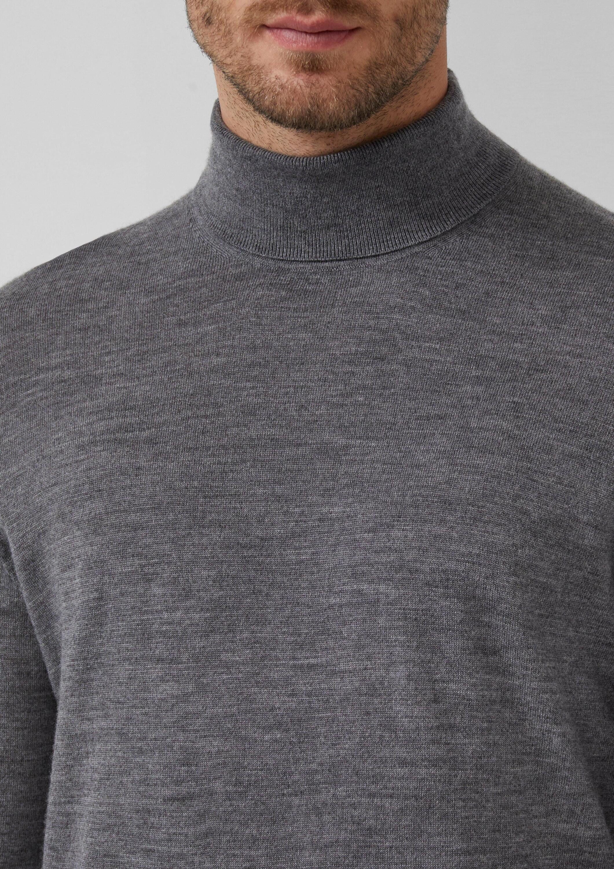 s.Oliver Longpullover Strickpullover Rollkragenpullover aus reiner Merinowolle