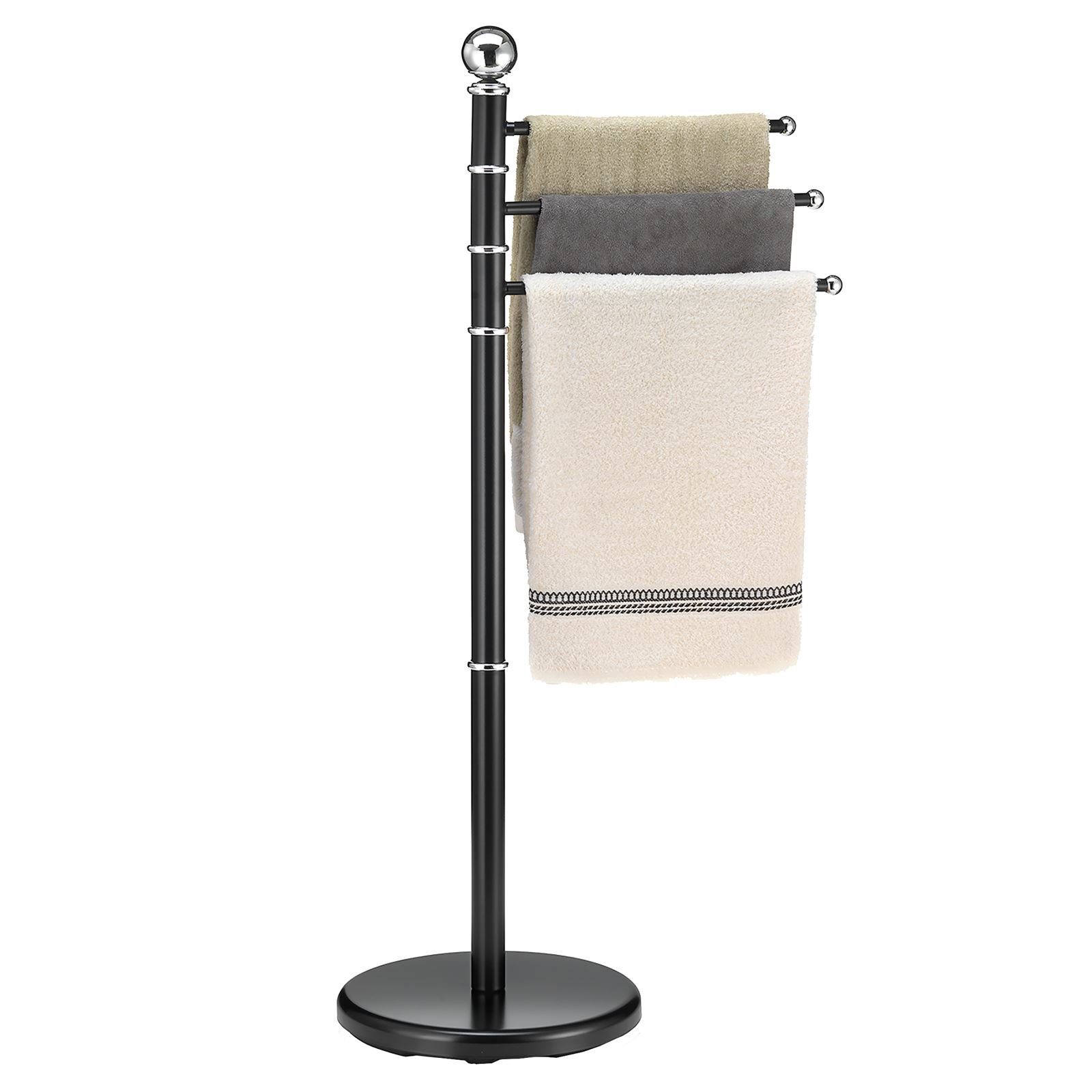 CARO-Möbel Handtuchständer PETRA, Handtuchhalter 3 Ständer Stand Badetuchhalter s Stangen Badetuchstange