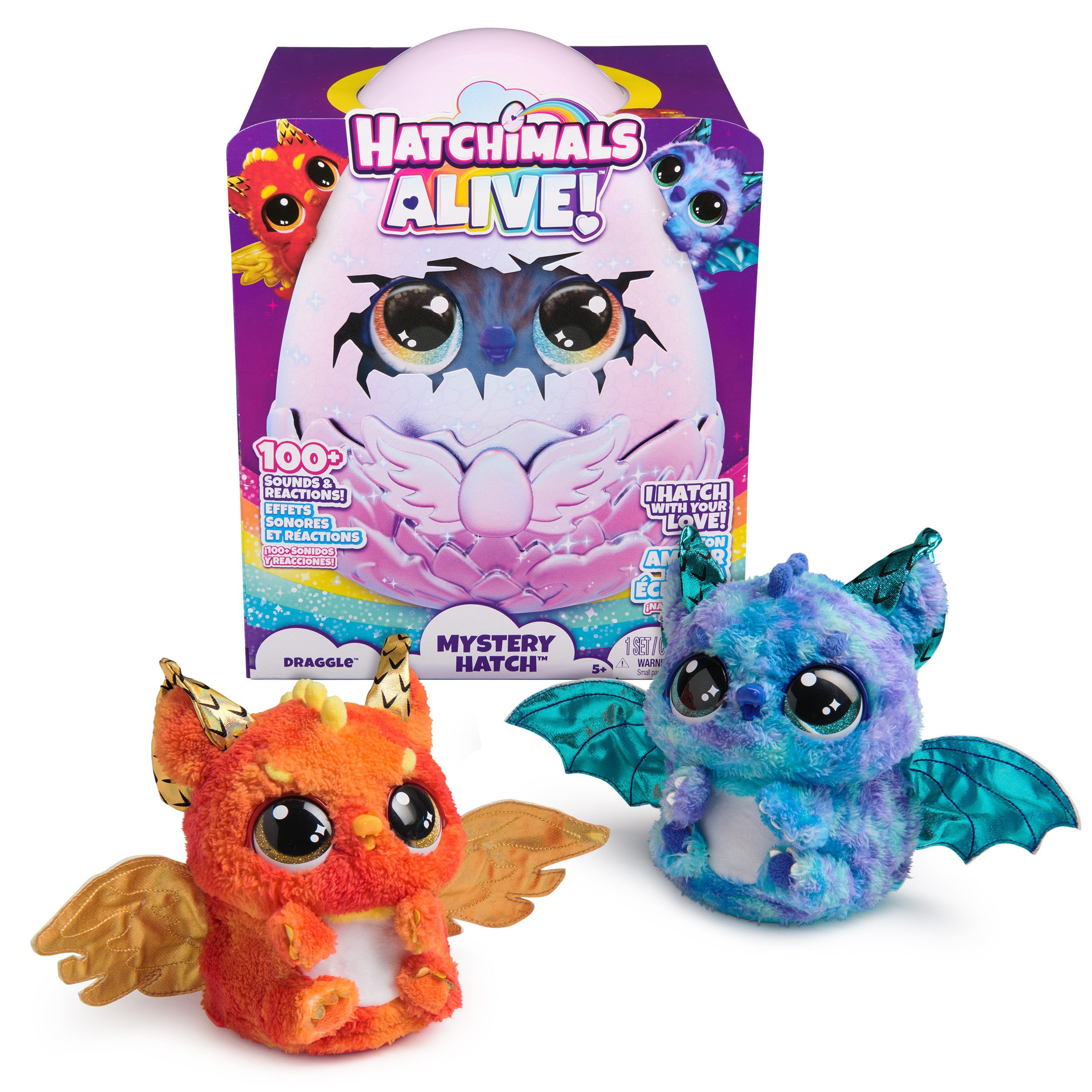 Spin Master Kuscheltier Spielfigur Hatchimals Big Egg - Secret Hatch Draggle