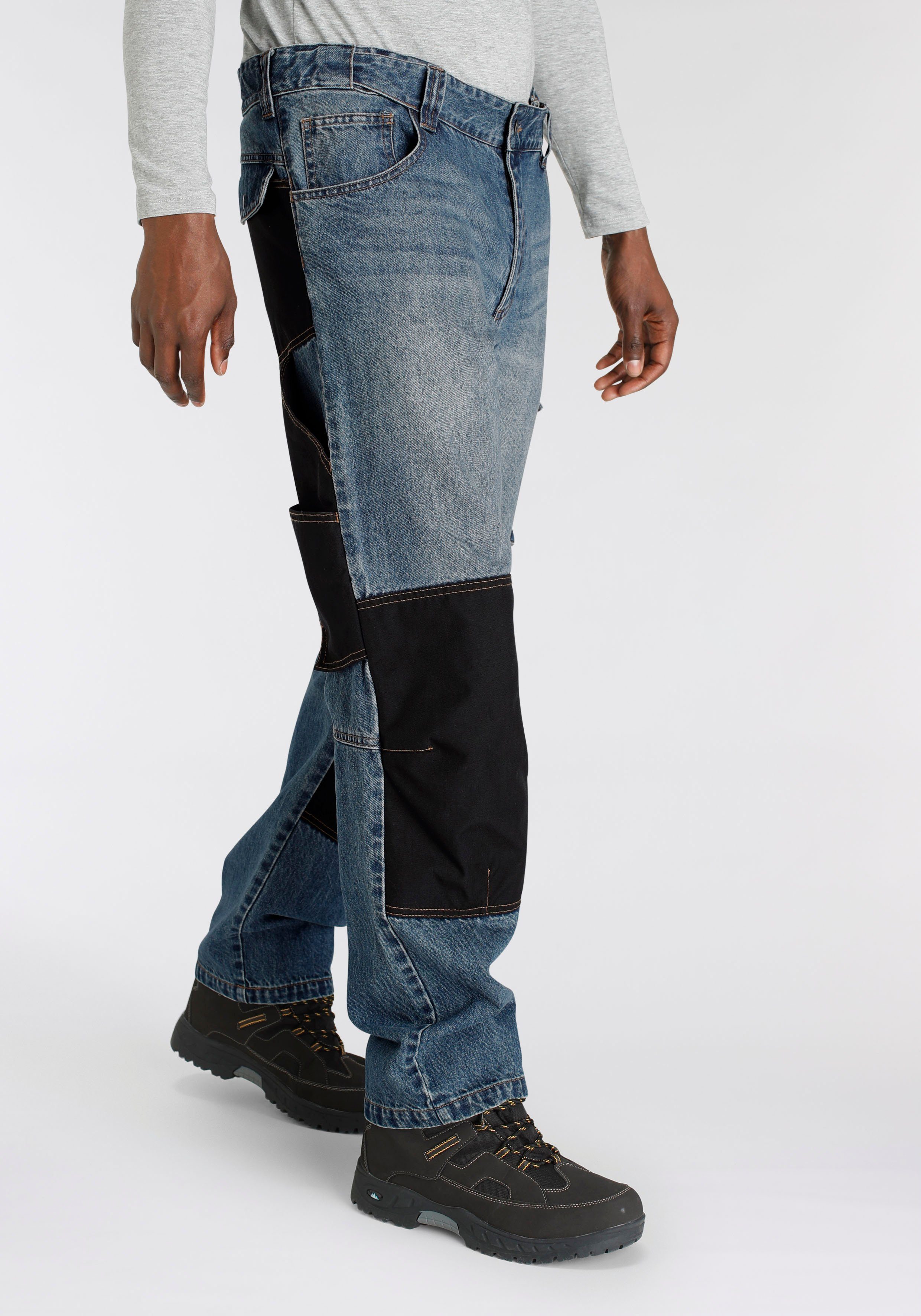 Country fit) Multipocket (aus Cordura Northern robuster aus dehnbarem Arbeitshose 100% Baumwolle, 9 Jeans Jeansstoff, Knieverstärkung mit Taschen, comfort praktischen Bund,