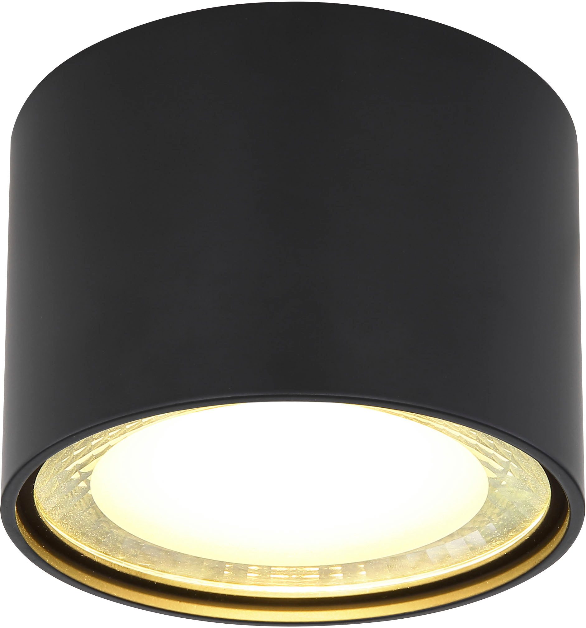 GLOBO LIGHTING Deckenleuchte SERENA, LED fest integriert, Warmweiß, Deckenleuchte schwarz matt, Glas satiniert, LED 12W 3000K