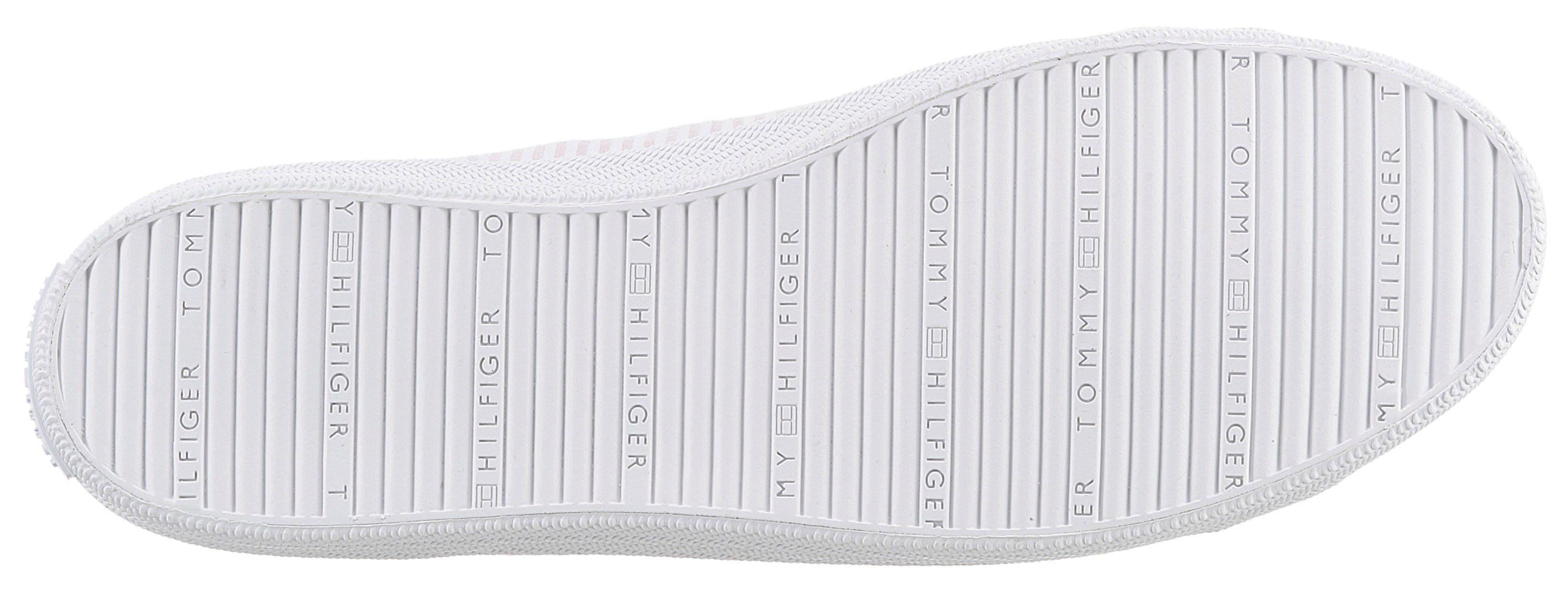 SEERSUCKER rose-weiß Sneaker mit ESSENTIAL Tommy Hilfiger TH-Stickerei IN SNEAKER