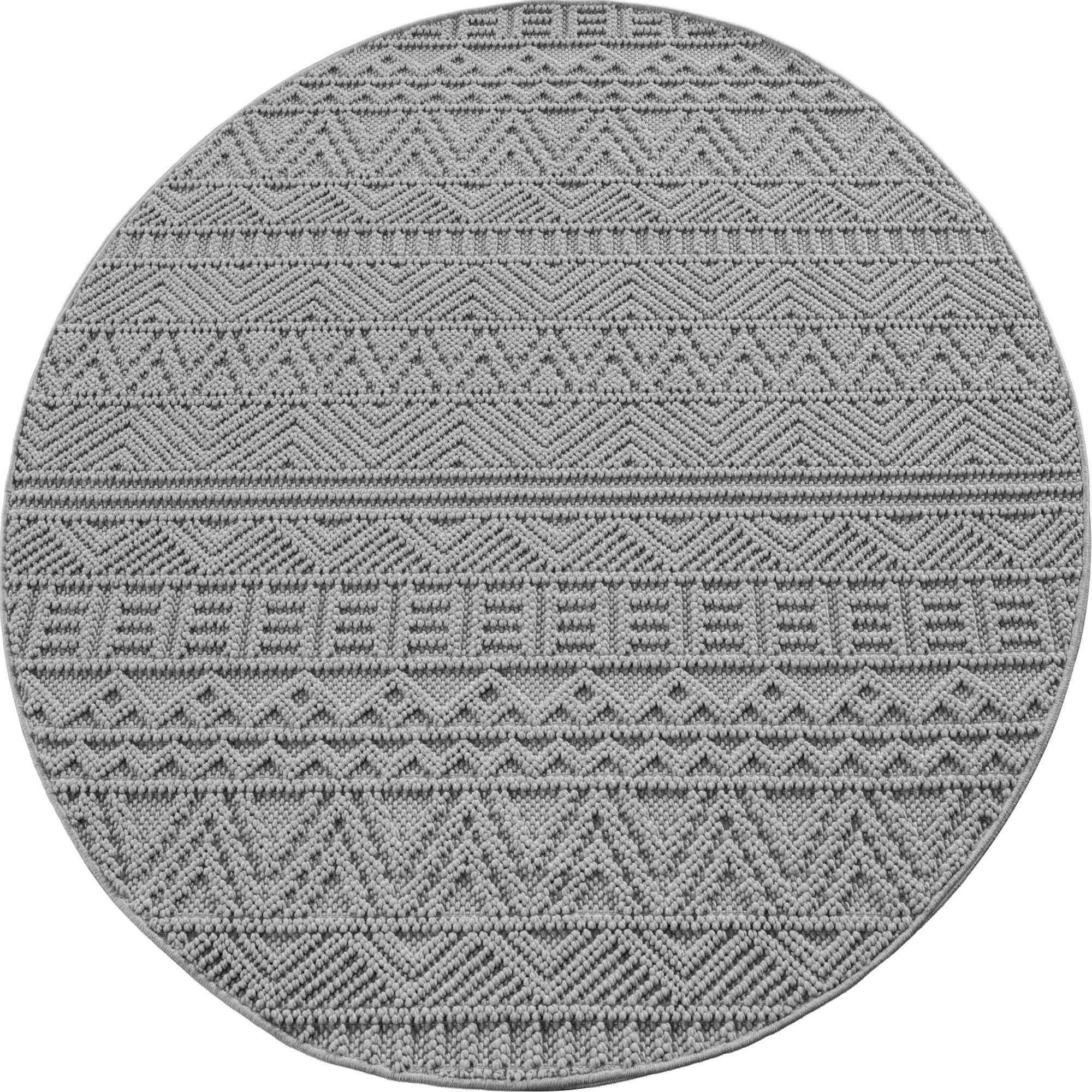 Carpettex Designteppich Einfarbig Boucle Loop, Rund, Höhe: 7 mm, Teppich Wohnzimmer, Schlafzimmer, Gästezimmer