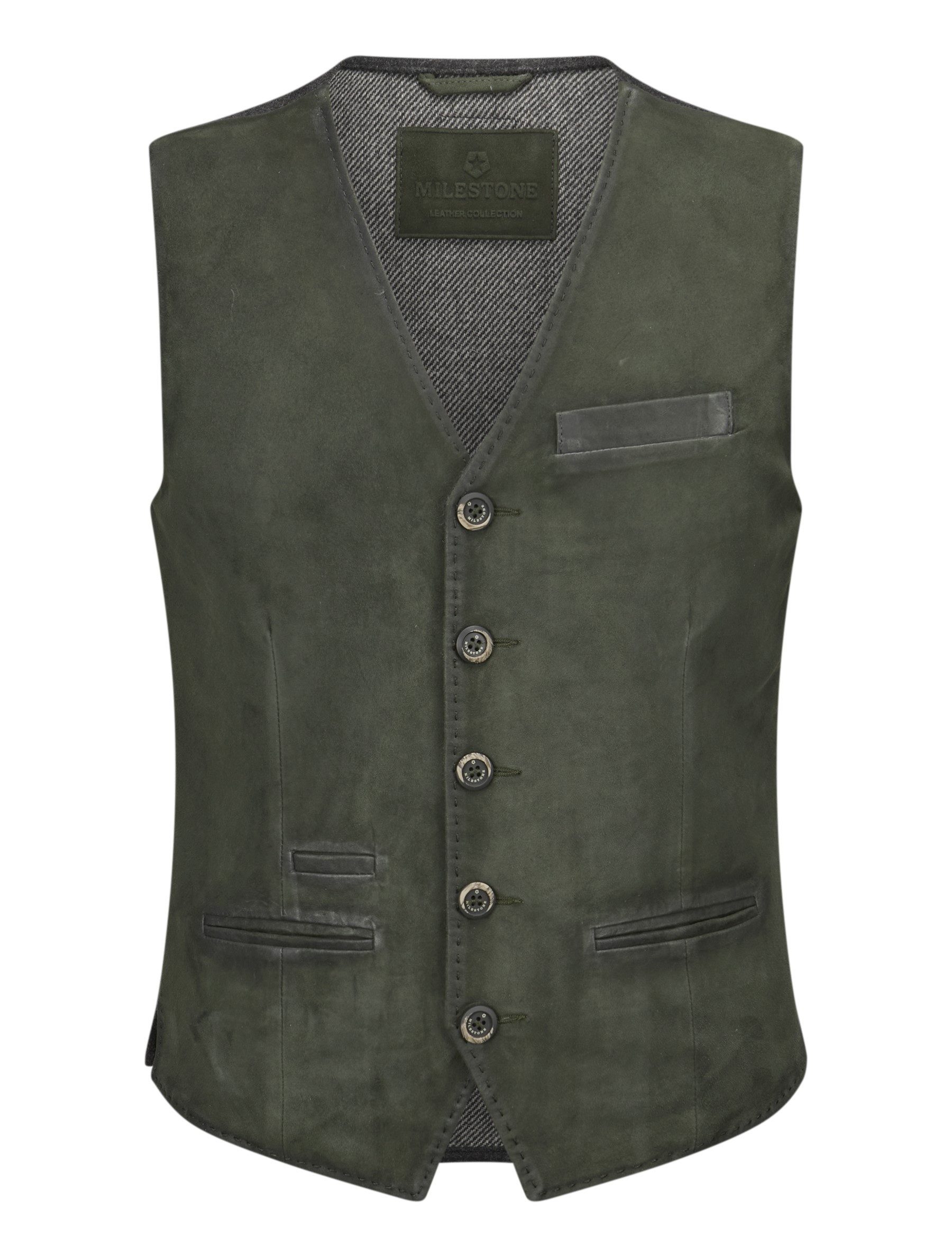 Milestone Lederweste MSRenzo aus hochwertigem Veloursleder
