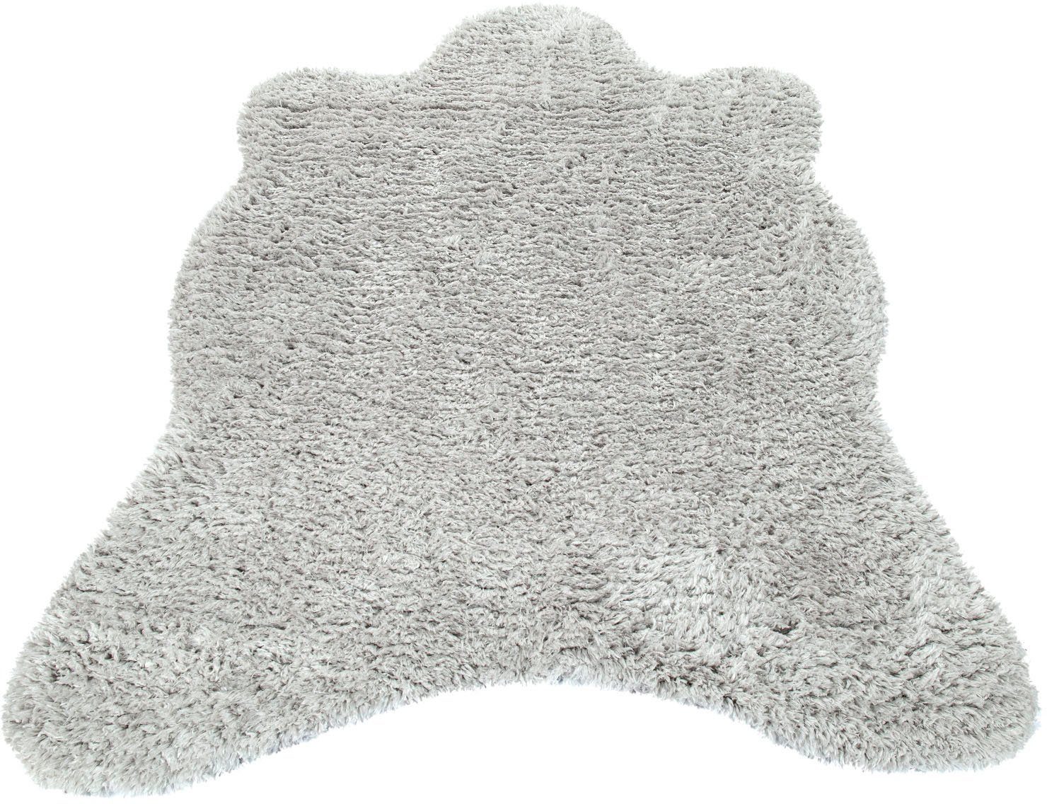 Paco Home Fellteppich Zotty 450, fellförmig, Höhe: 54 mm, Kunstfell, weicher Hochflor, einfarbig, auch als Bettvorleger geeignet