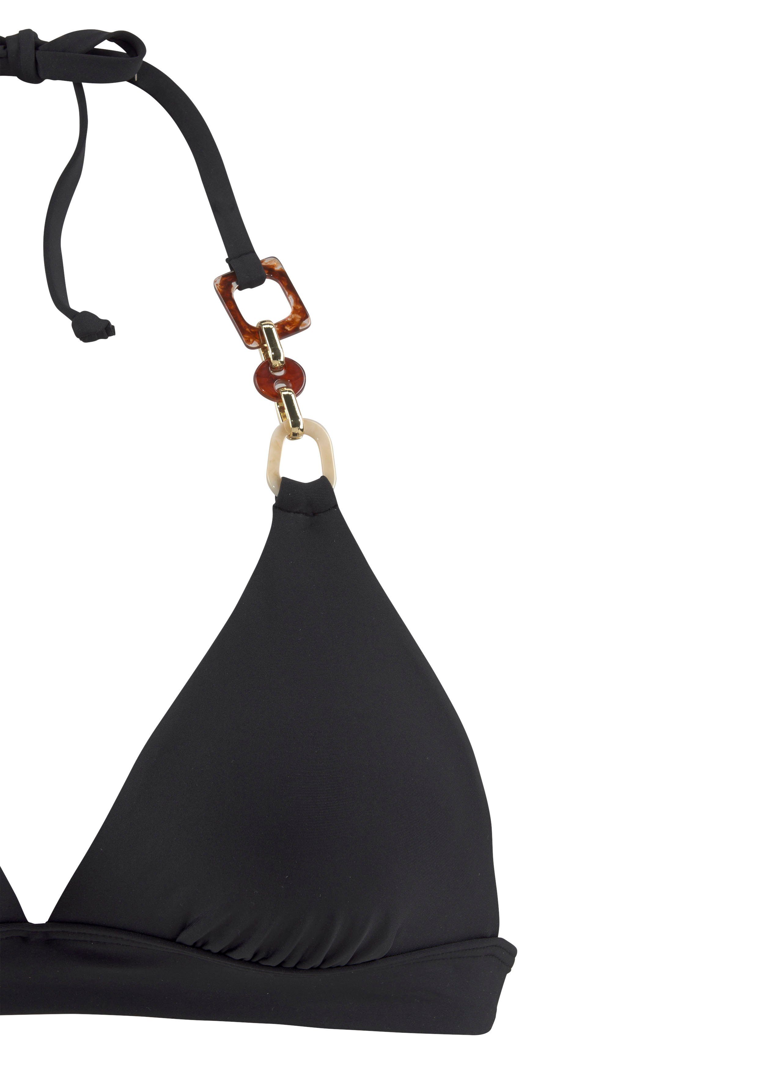 LASCANA Triangel-Bikini-Top Yves, mit edlen Zieraccessoires