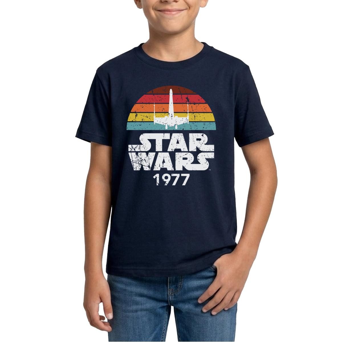 Spreadshirt T-Shirt Star Wars Schriftzug 1977 Retro Teenager T-Shirt (1-tlg)