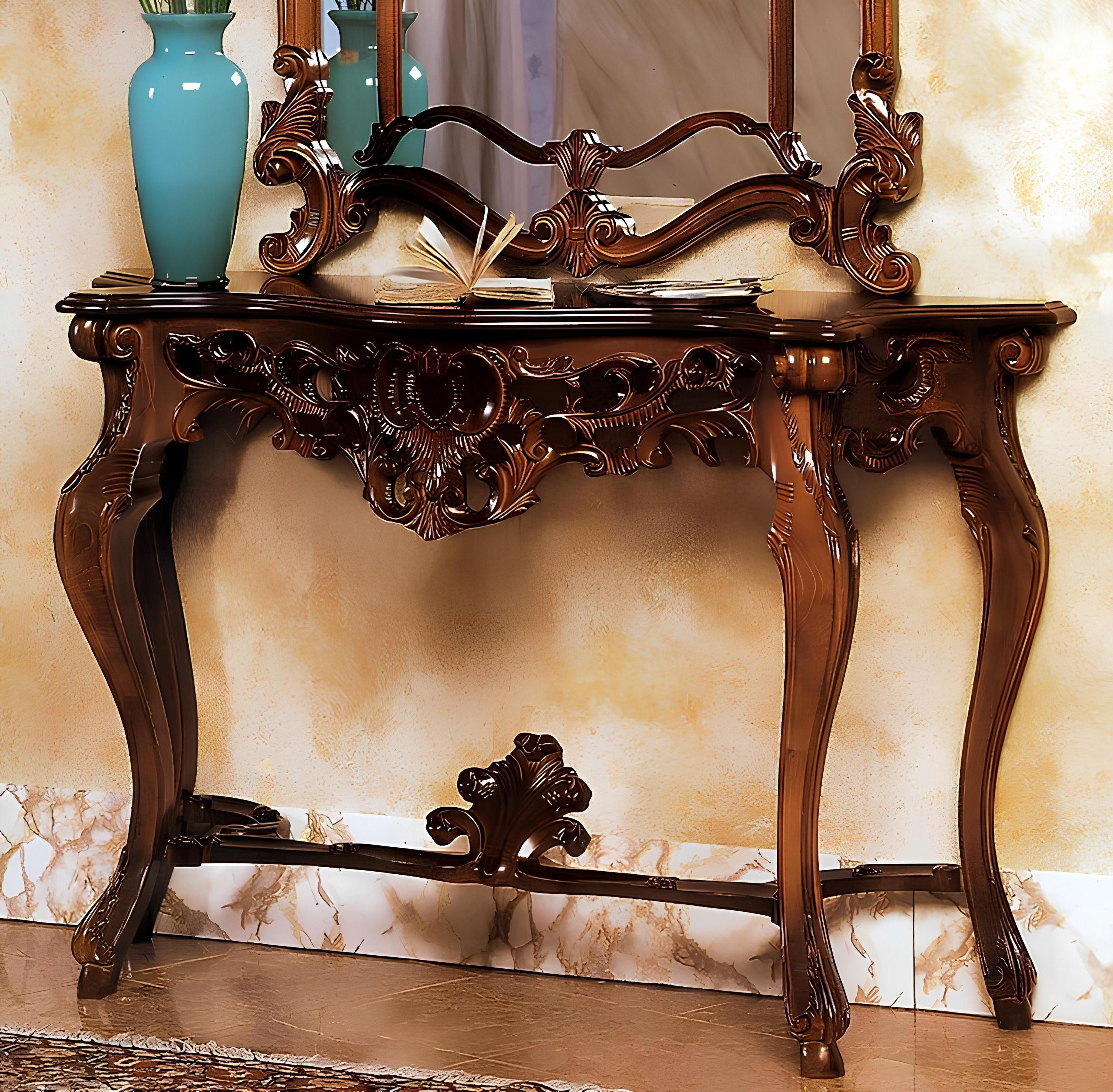 Xlmoebel Konsole Italienischer Holz-Konsolentisch im eleganten Designerstil (Konsole, 1 St., Konsole), Hergestellt in Europa
