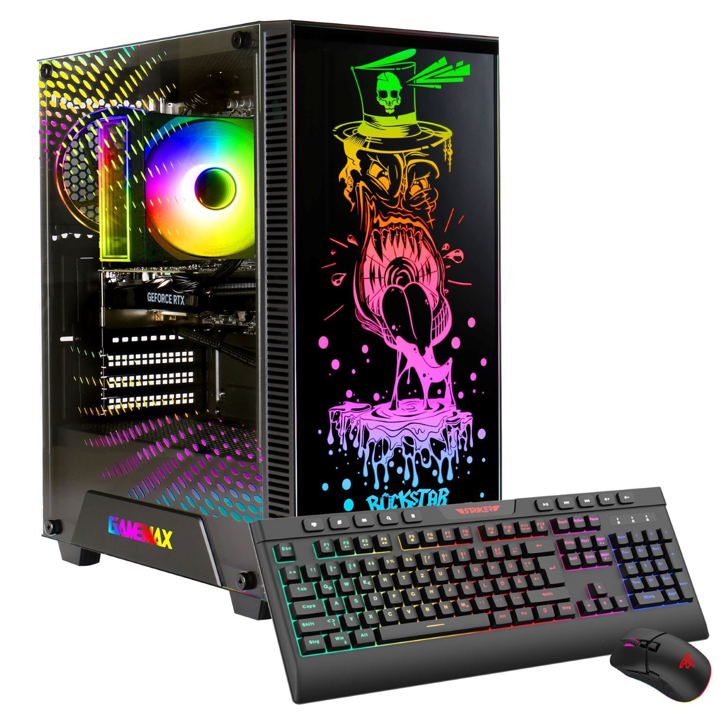 GAMEMAX Rockstar 8025 AMD Ryzen 7 5700X 16GB 480GB SSD RTX 5060 Gaming-PC (AMD Ryzen 7 5700X, RTX 5060, 16 GB RAM, 480 GB SSD, Luftkühlung aktiv, Windows 11)