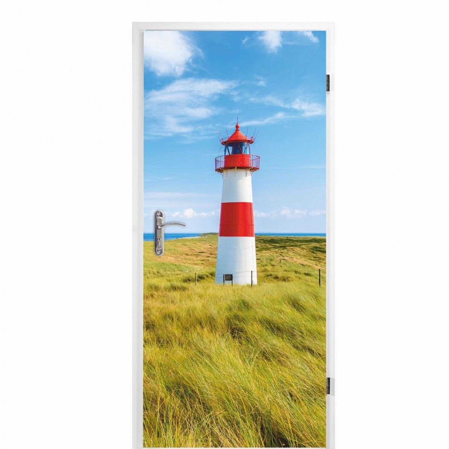nikima Wandtattoo TB-09 selbstklebendes Türbild – Leuchtturm (PVC-Folie), 0,9 x 2 m selbstklebende Folie
