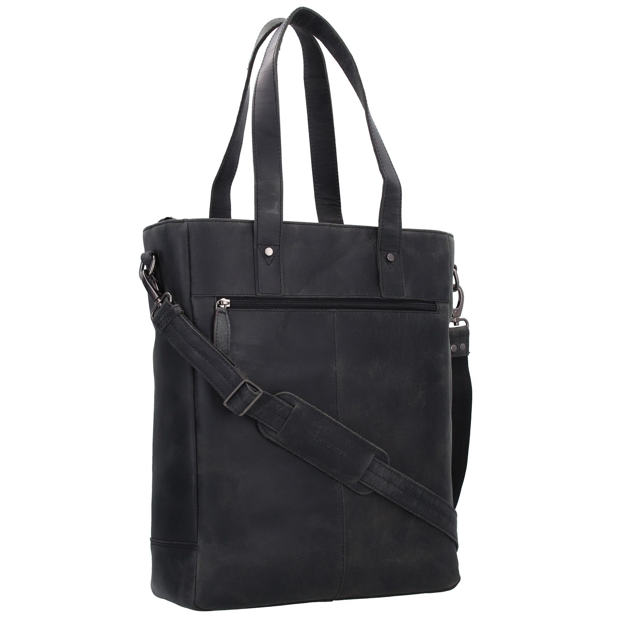 Leder schwarz Shopper, Plevier