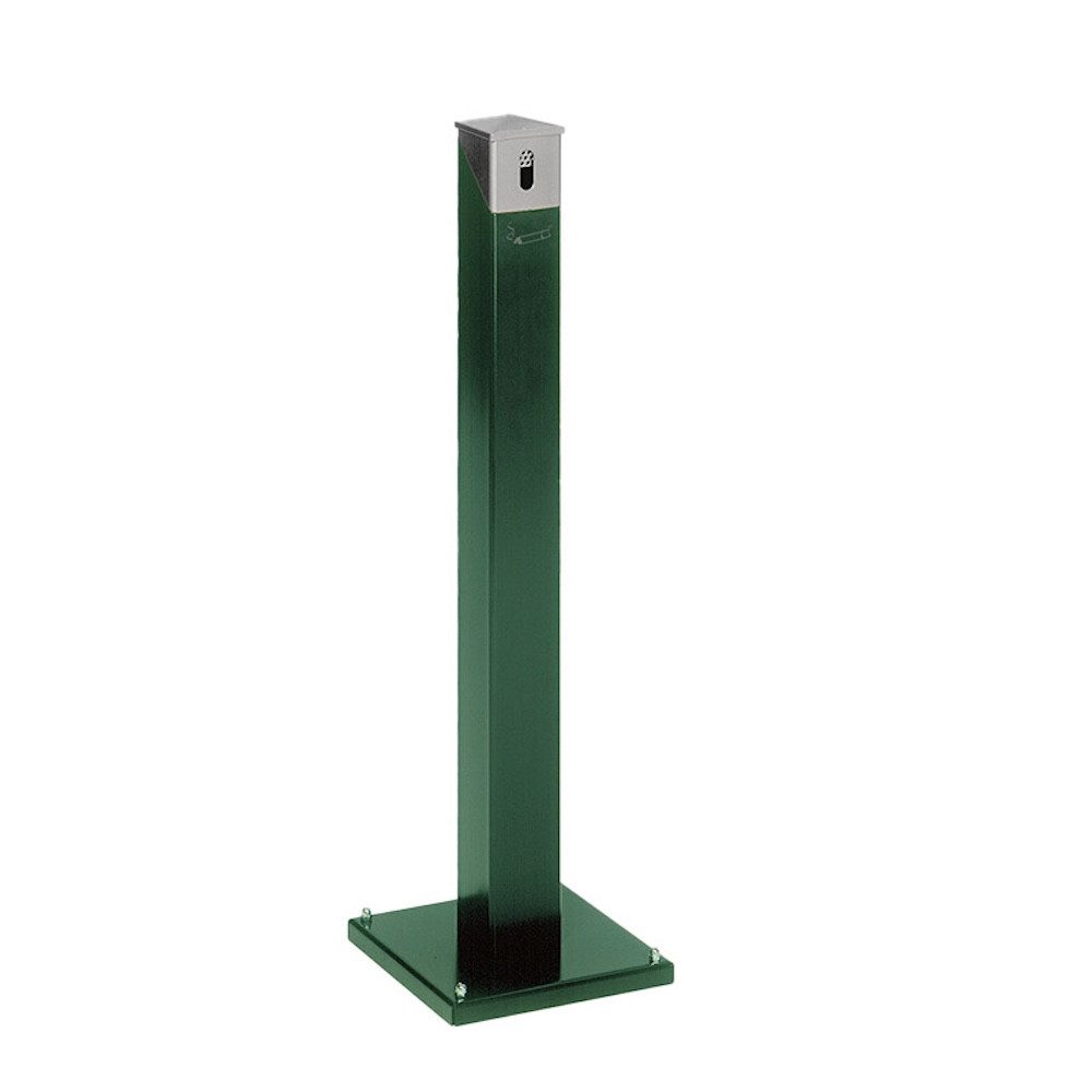 PROREGAL® Aschenbecher Eckiger Ascher Standsäule abnehmbarem Kopfteil 9,4L 100,5x30x30cm Grün