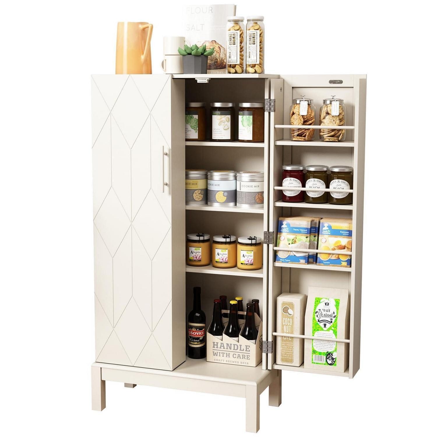 LuxusKollektion Mehrzweckschrank Mehrzweckschrank Küchenschrank Badezimmerschrank Regal Stil 1 Weiß