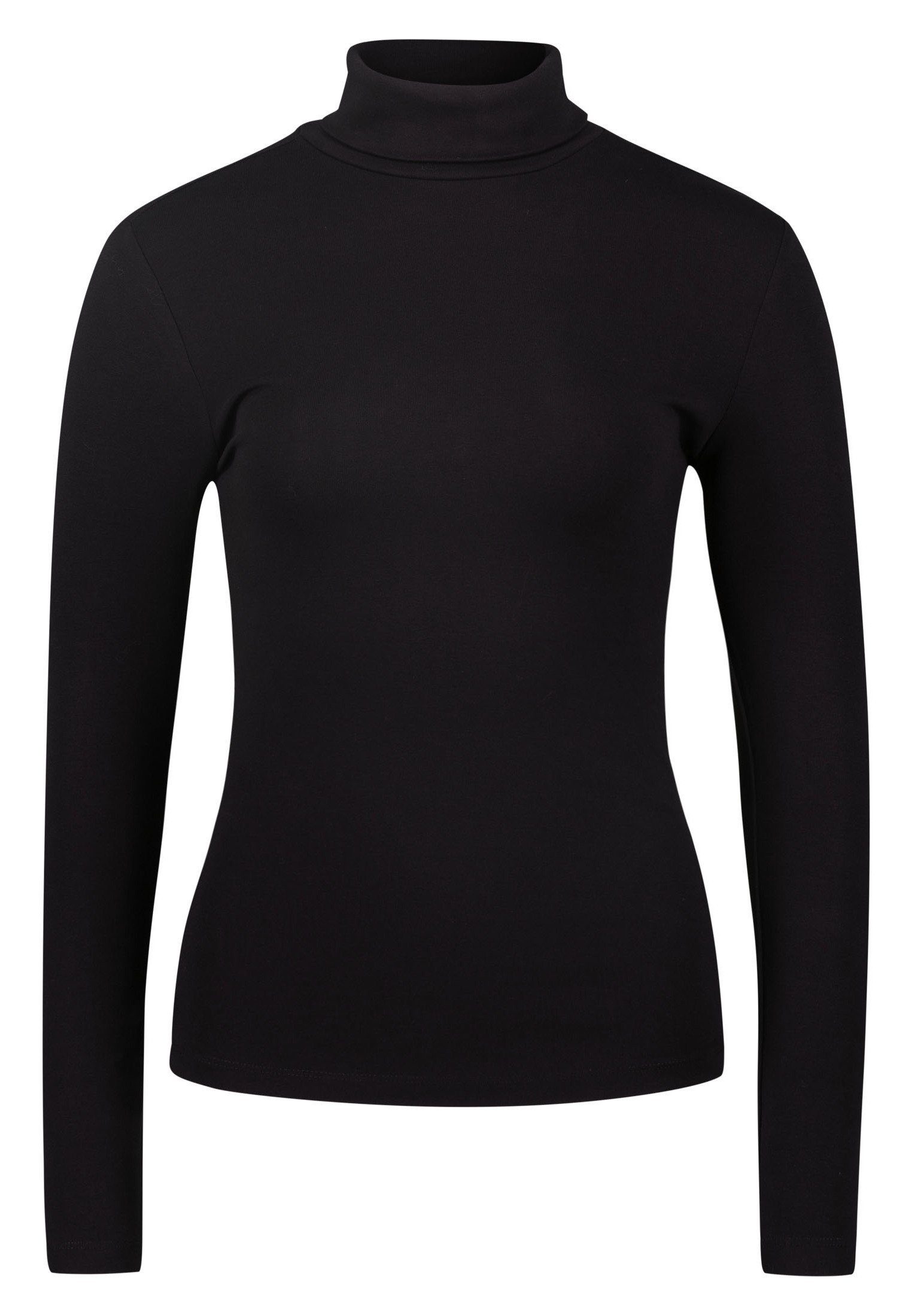 Plain/ohne langarm Black T-Shirt Zero Details Beauty (1-tlg)