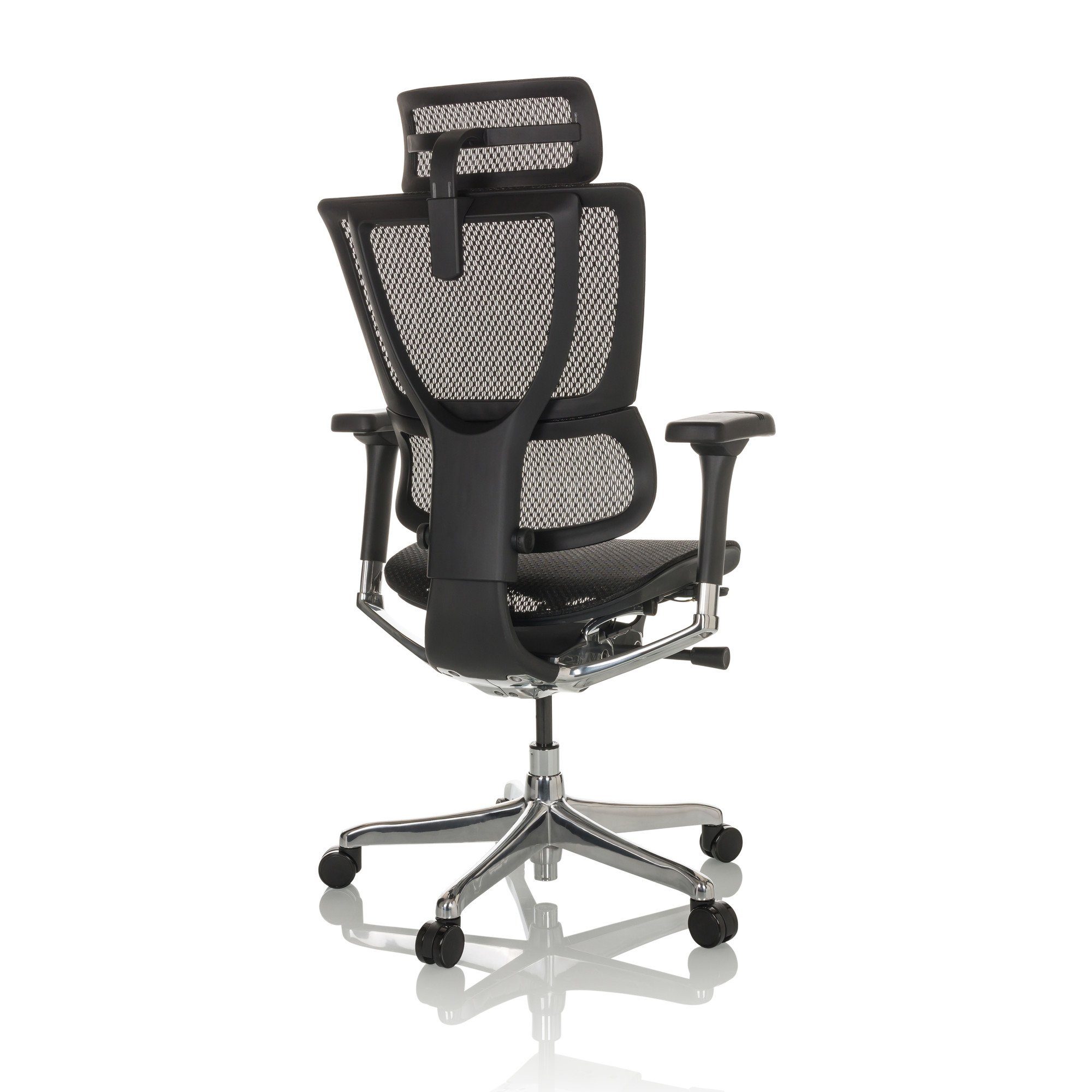 hjh OFFICE Drehstuhl ERGOHUMAN St), Bürostuhl ergonomisch Schwarz I Netzstoff (1 Chefsessel SLIM Luxus