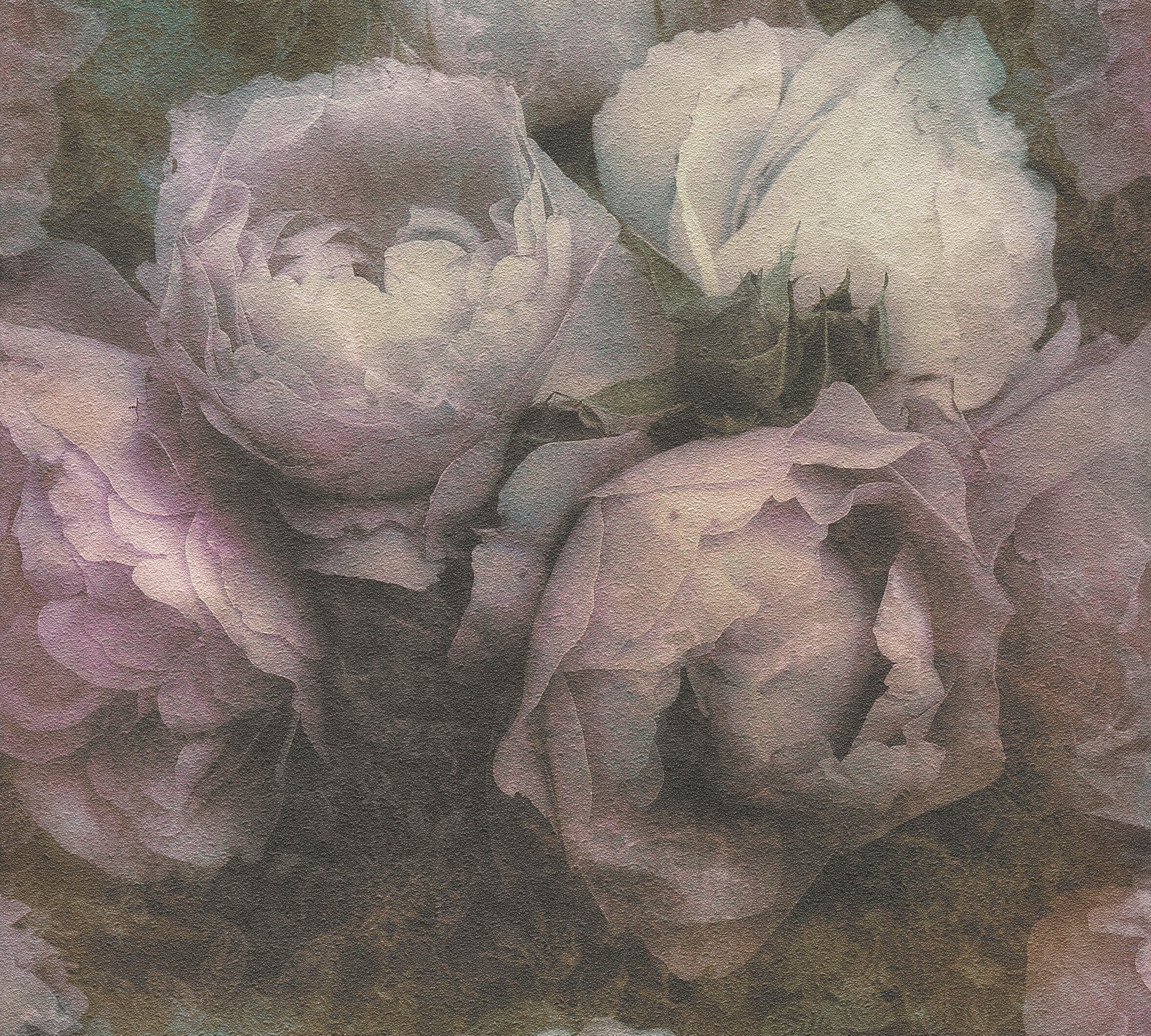 floral, Création mit Dream Blumen Tapete romantischen Romantic A.S. lila/grau Rosen, walls living Walls New Vliestapete