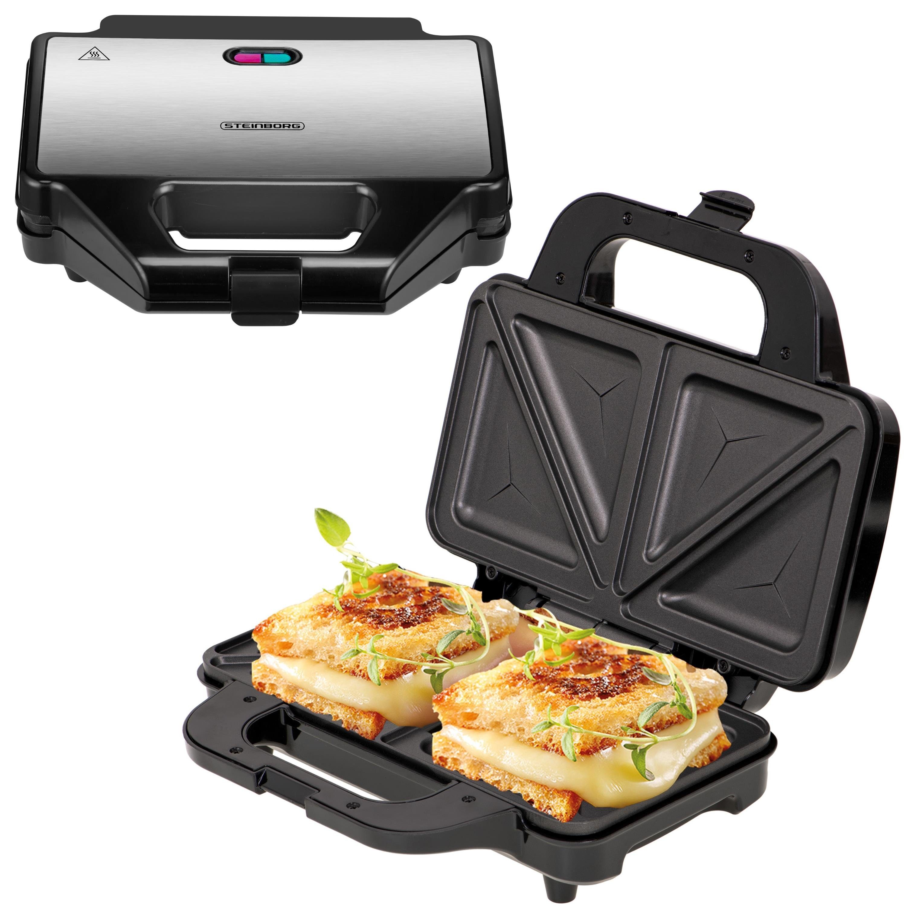 STEINBORG 2-in-1-Sandwichmaker SB-2110, Cool-Touch-Gehäuse, Anti-Haftbeschichtung