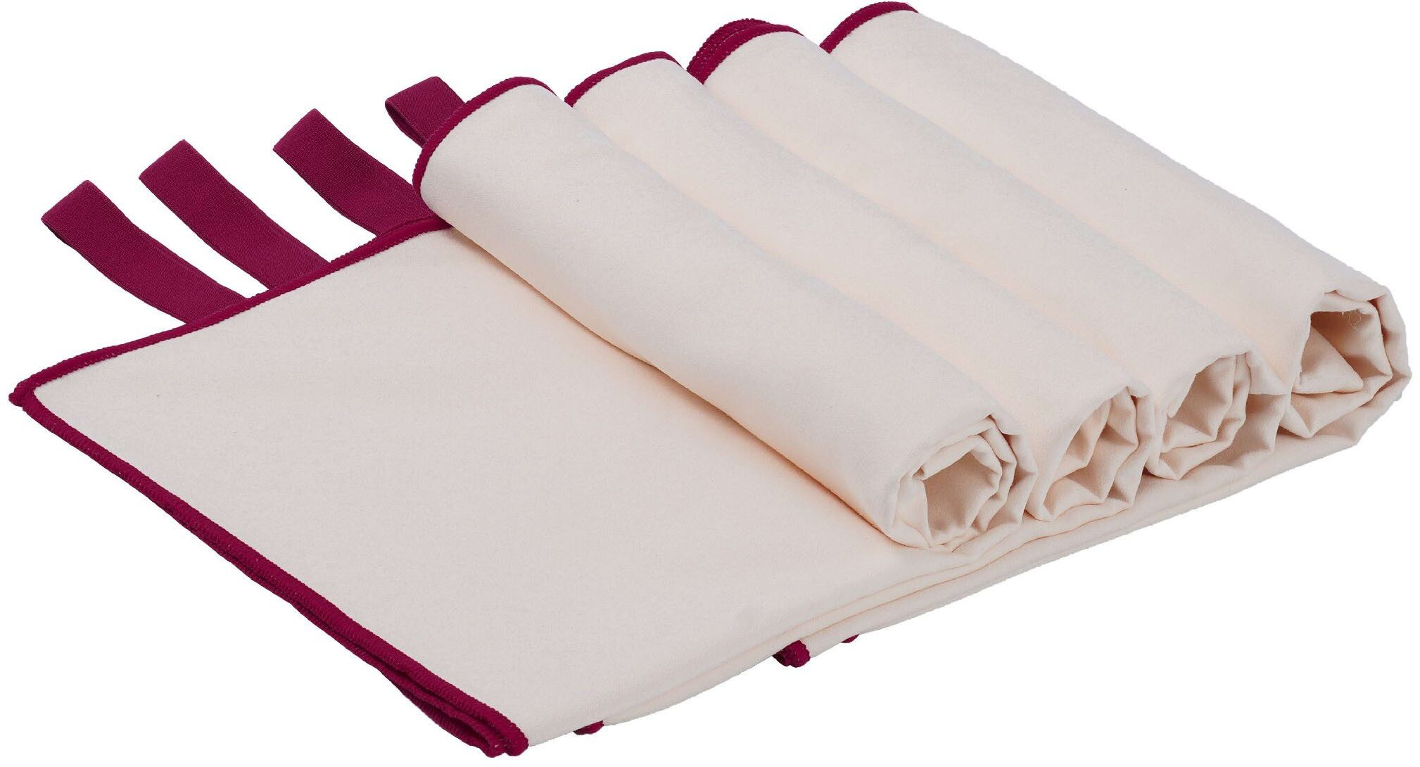 OTTO home Handtücher Leoa, Serie, ideal als Sporthandtuch, Reisehandtuch, Strandtuch, Microfaser (4-St), sehr leicht, kompakt, schnelltrocknend, Mikrofaser mit Kontrastnaht