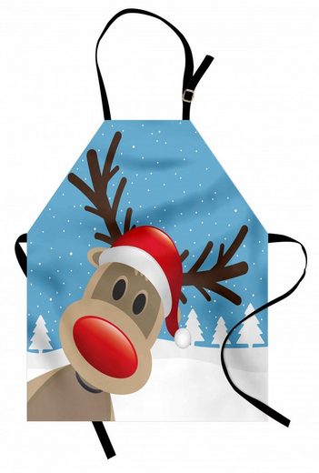 Abakuhaus Kochschürze »Höhenverstellbar Klare Farben ohne verblassen«, Weihnachten Rentier Rudolph Hut