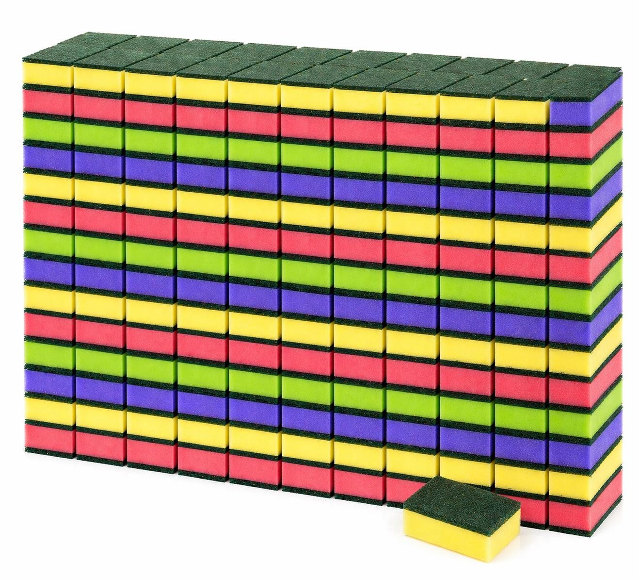BAYLI Scheuerschwamm 112er Set Küchenschwamm, Topfschwamm Bunt, Putzschwamm - Scheuerschw