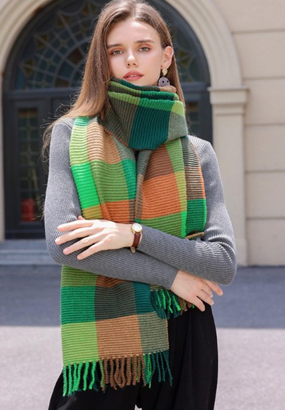 XDeer Modeschal Modeschal Damen Schal,Winter Schal Poncho Karo, Damen Halst günstig online kaufen