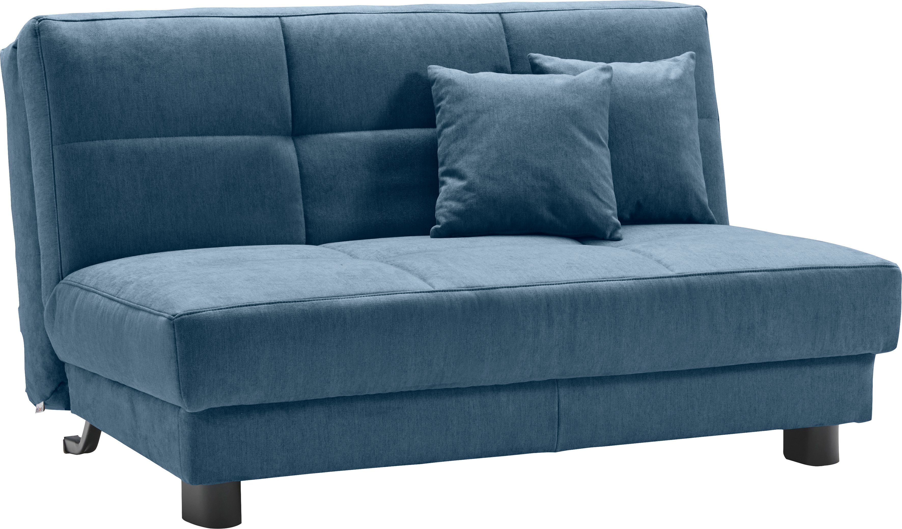 inkl. blau 125 cm, 2 ell Zierkissen + Schlafsofa Tilda, ell Breite