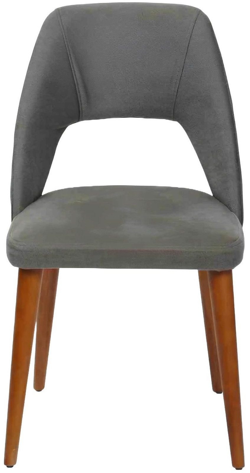 Xlmoebel Polsterstuhl Grau-brauner Designer Holzstuhl mit luxuriösem Gestell, Hergestellt in Europa