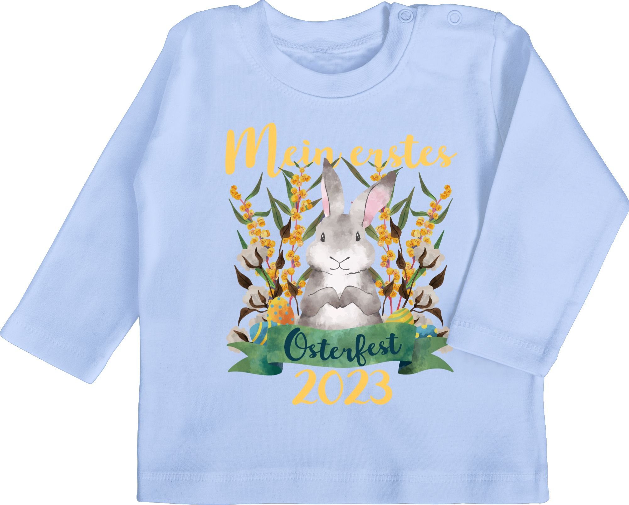 Shirtracer T-Shirt Mein erstes Osterfest 2023 - grün Ostergeschenke 2 Babyblau
