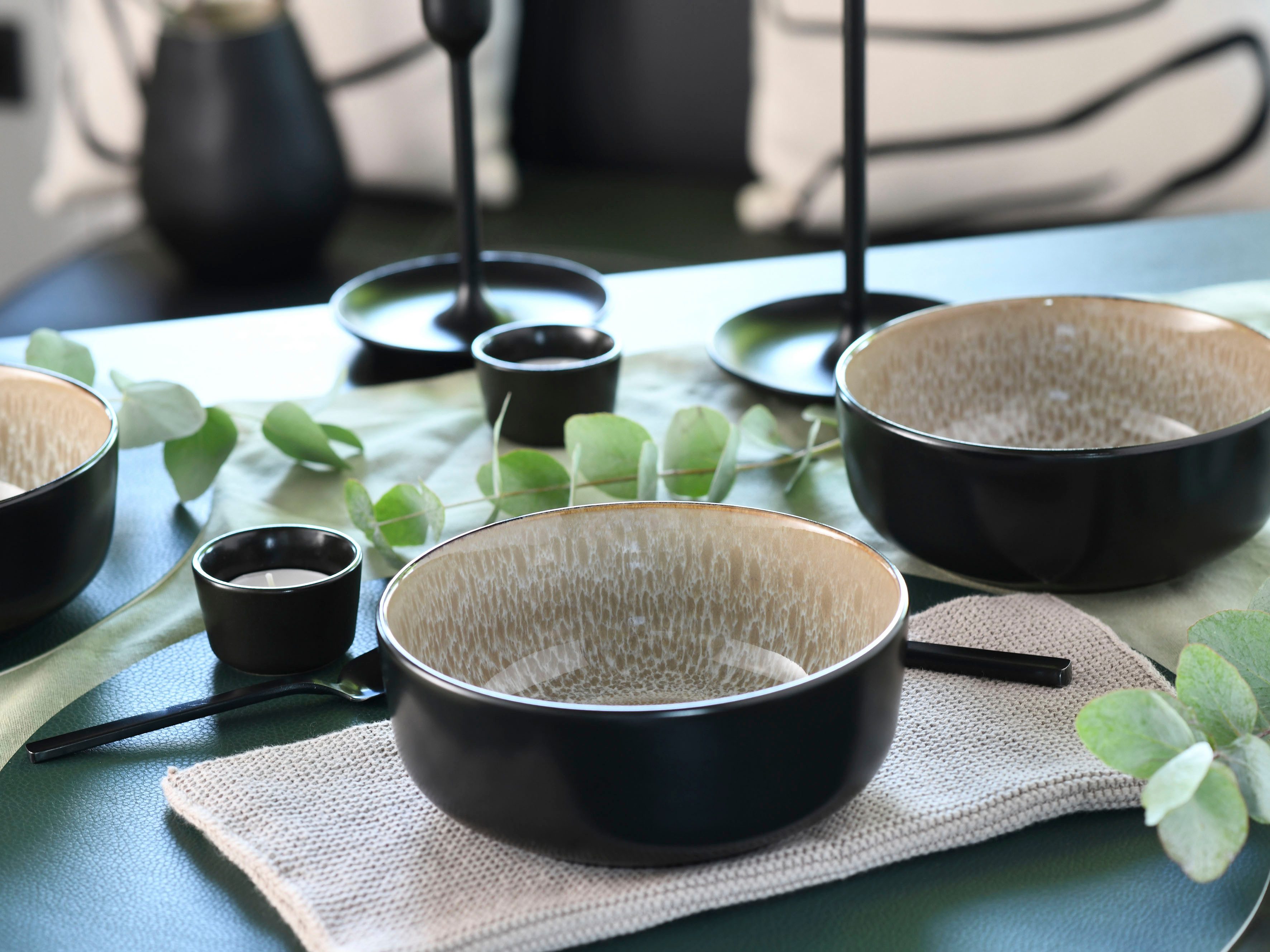 OTTO home Müslischale modernes Schüssel-Set Novalee, Geschirr-Set, Bowl, Steinzeug, (Set, 6-tlg), hohe Haltbarkeit, spülmaschinen- & mikrowellengeeignet, Reaktivglasur