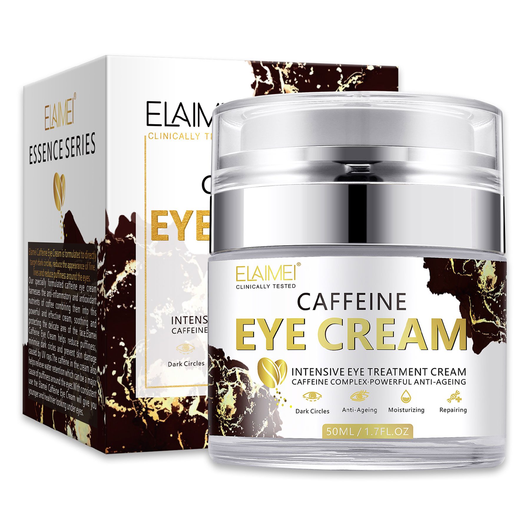 ALIVER Anti-Aging-Augencreme Koffein Anti-Aging Reduziert Augenringe Schwellungen Tränensäcke, 1-tlg., Augenpflege, Tagescreme, Anti-Falten, Aliver