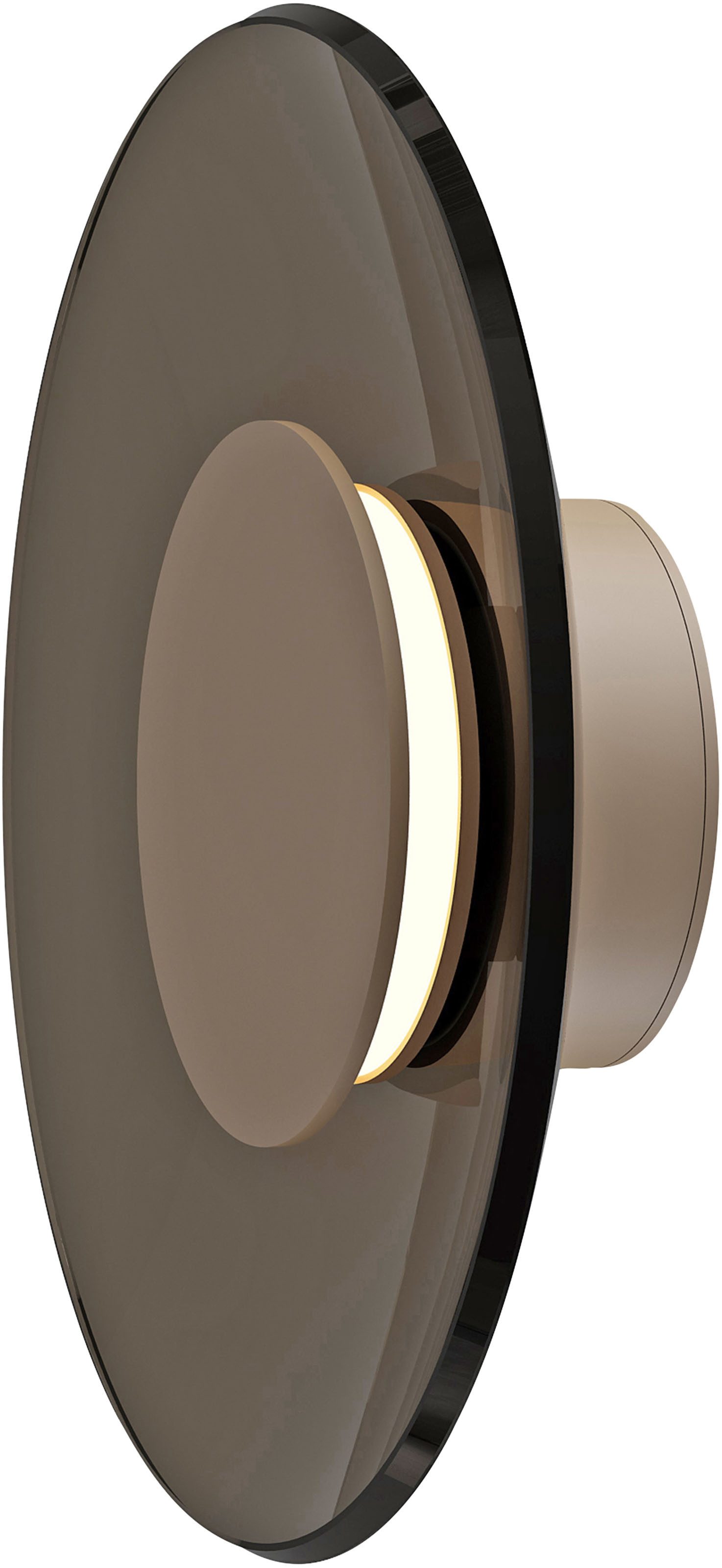 Neuhaus PURE LED Wandleuchte PURE Moon, LED fest integriert, Warmweiß, Dimmfähig über separaten Dimmer, Glas Amberfarben