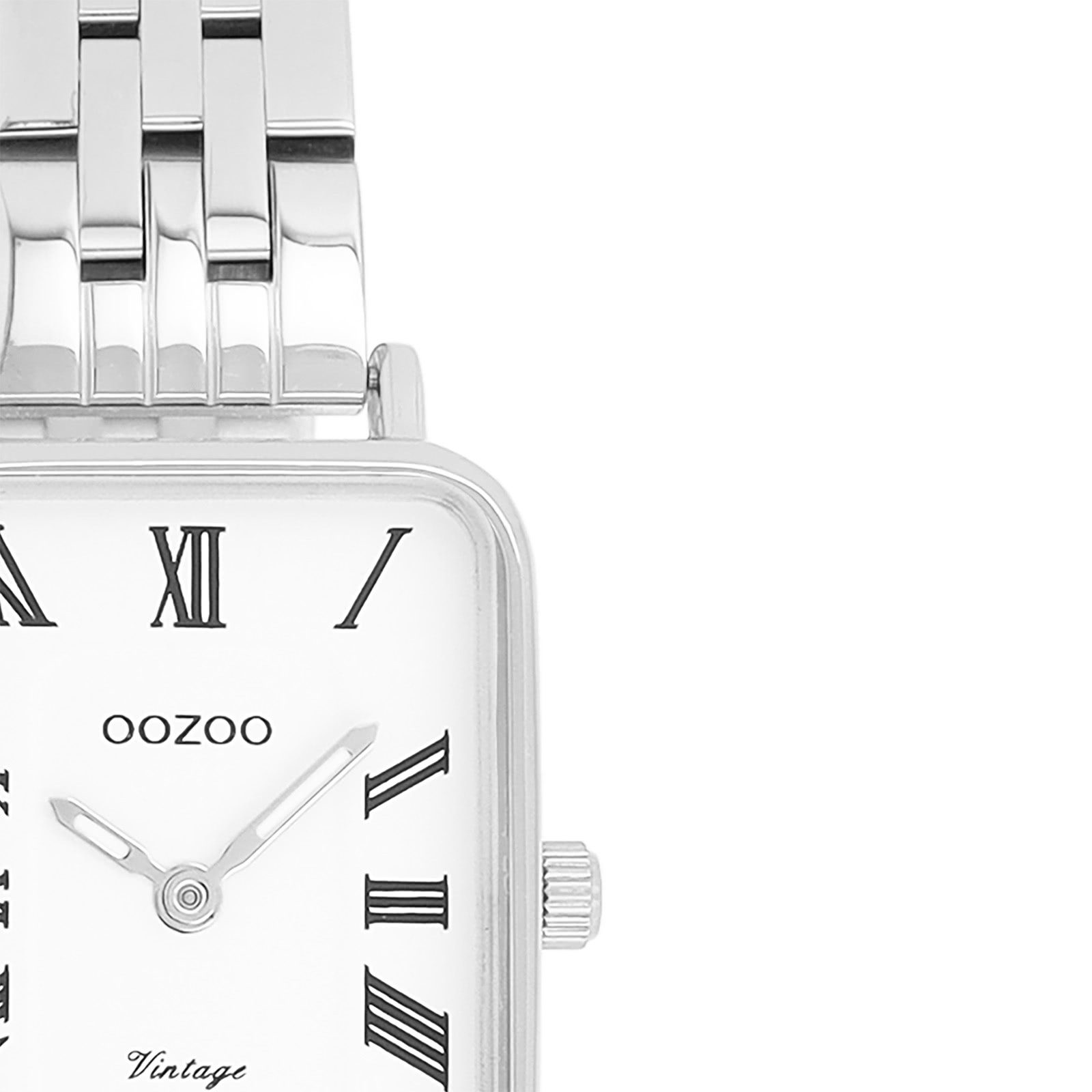 OOZOO Quarzuhr Oozoo Damen Armbanduhr OOZOO Vintage, (Analoguhr), Damenuhr rechteckig, extra groß (24x28mm) Metallarmband, Fashion-Style