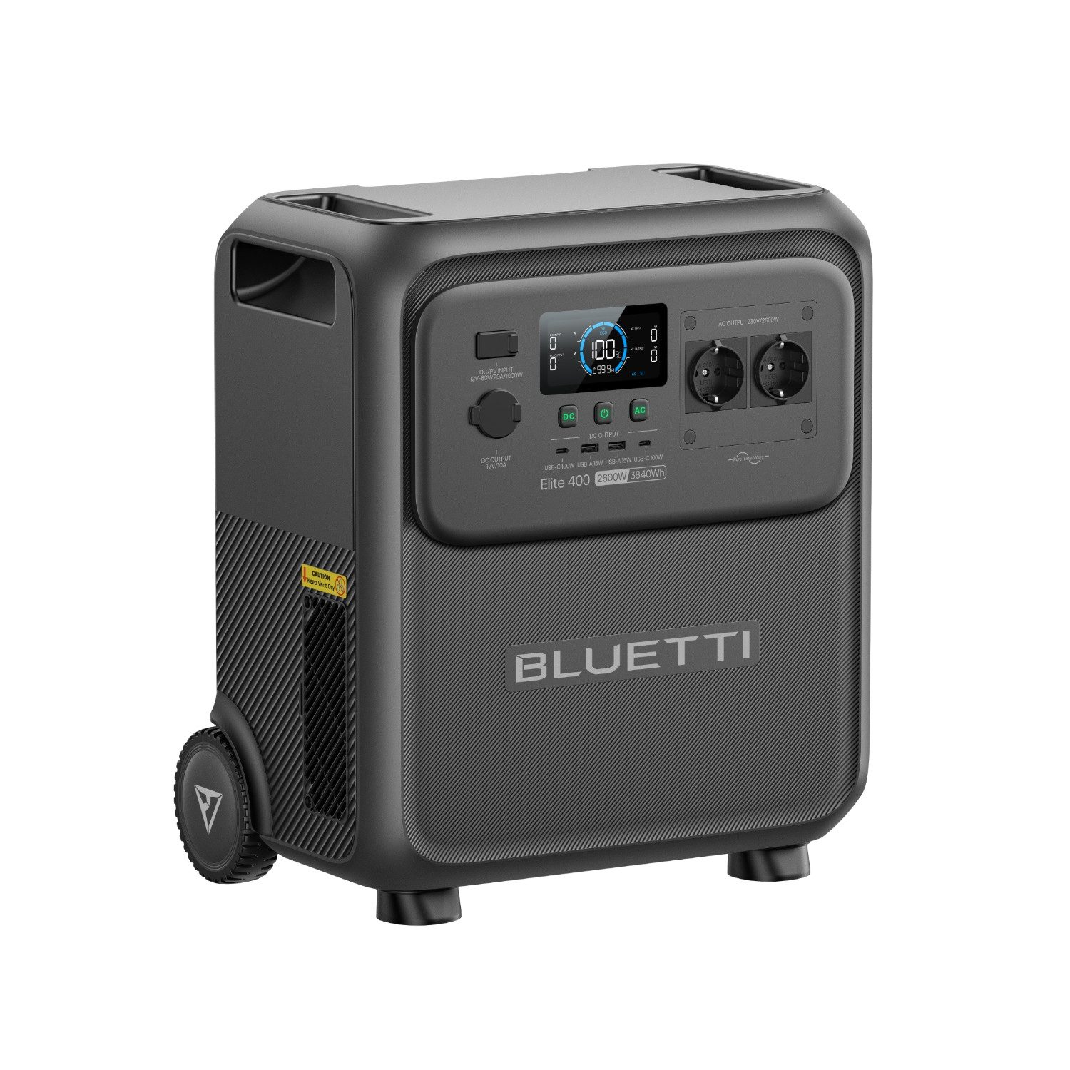 BLUETTI Stromerzeuger Elite 400 2600W/ 3840Wh Tragbare PowerStation (2026 Neu), 2,6 in kW, (LiFePO4 Batterie Backup mit 2400W AC Ausgängen (4800W Surge), Kompakte 3kWh Solargenerator für Zuhause, Camping & Wohnmobil