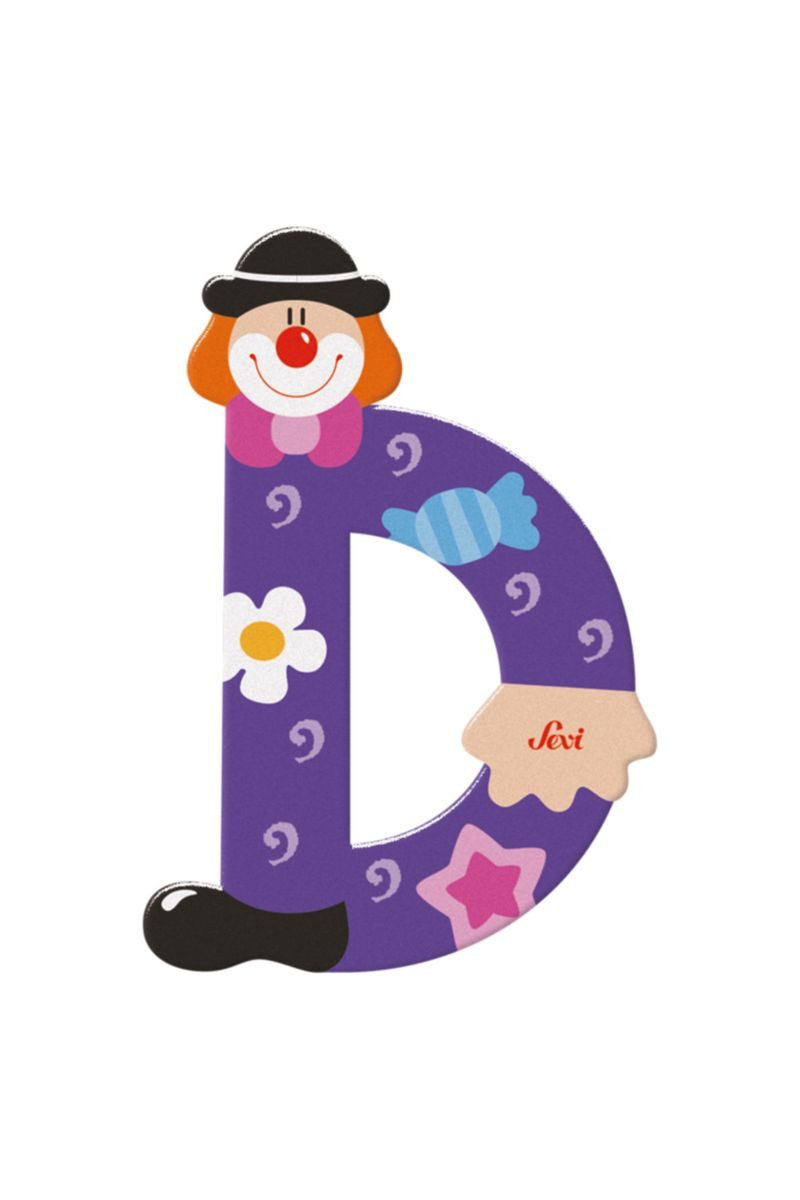 Sevi Deko-Buchstaben Sevi Buchstabe Clown D, lila