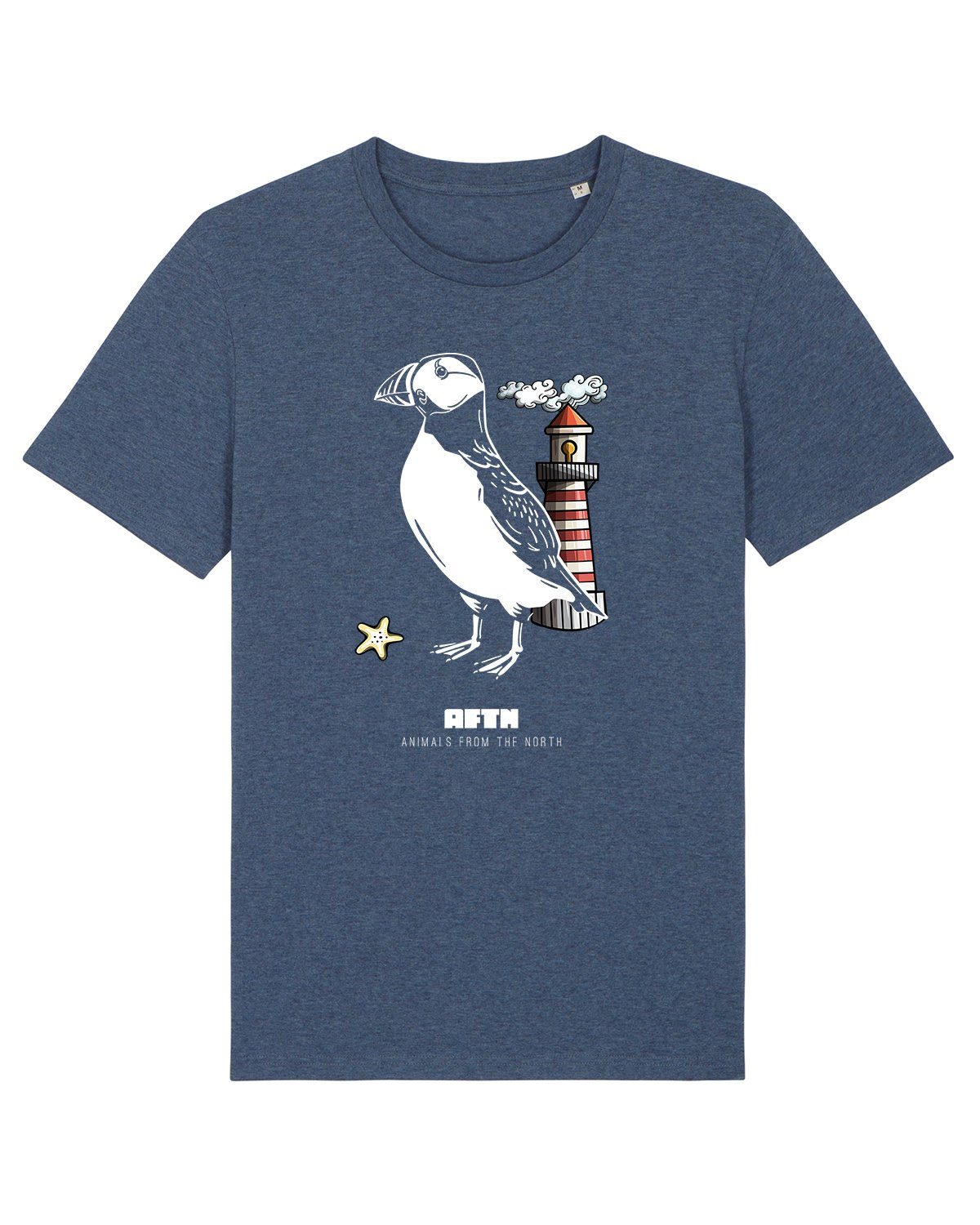 wat? Apparel Print-Shirt [#aftn] Papageientaucher (1-tlg) dunkelblau meliert | T-Shirts