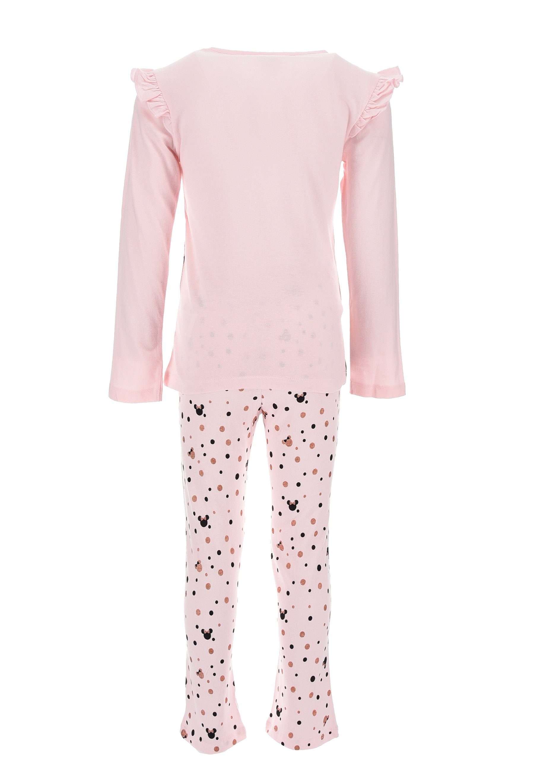 Langarm Schlaf-Hose Rosa Shirt Mouse Mini + Schlafanzug Minnie Kinder Schlafanzug (2 Pyjama Mädchen Kinder tlg) Disney Maus