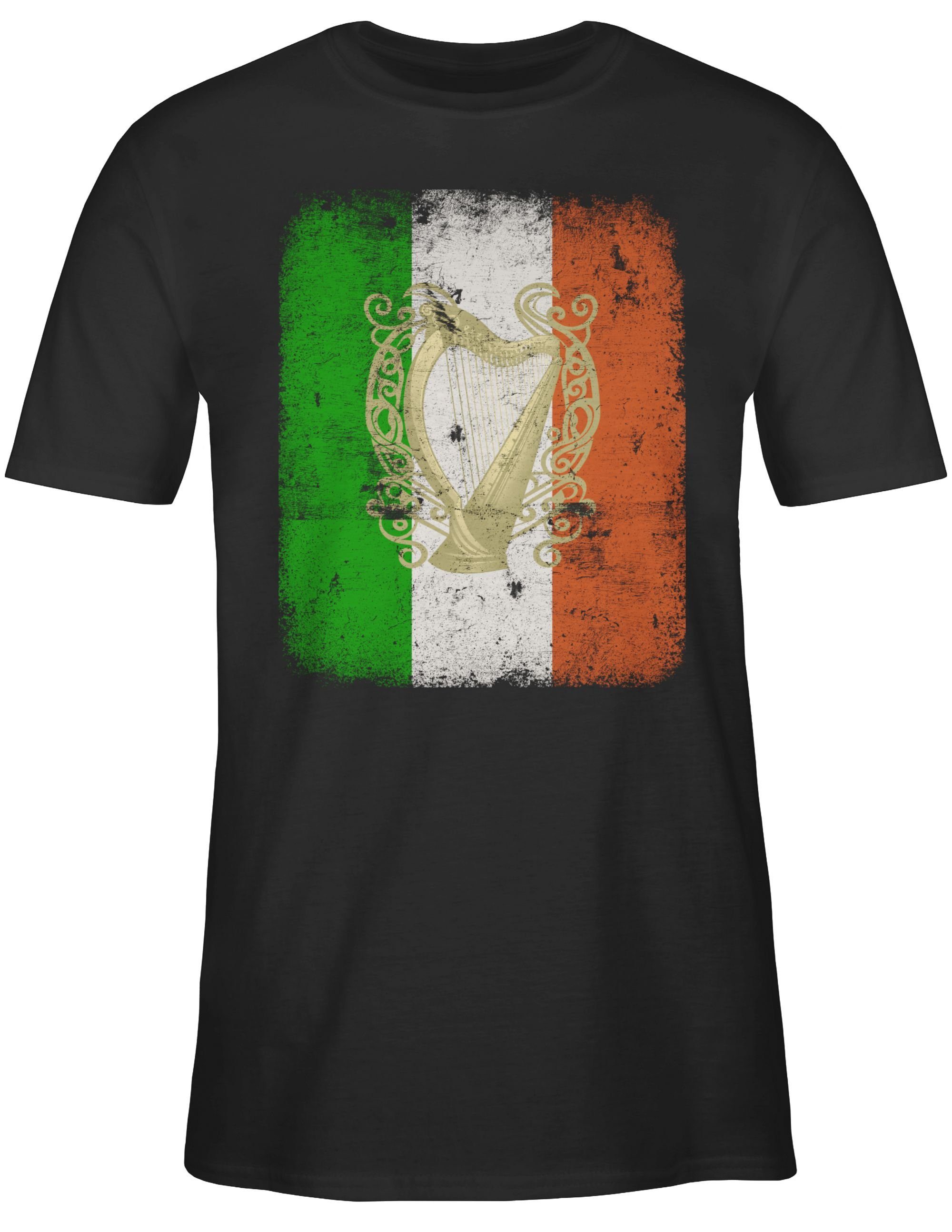 Shirtracer T-Shirt Irland Flagge Flag Irish Day St. Schwarz Patricks 01 Irische