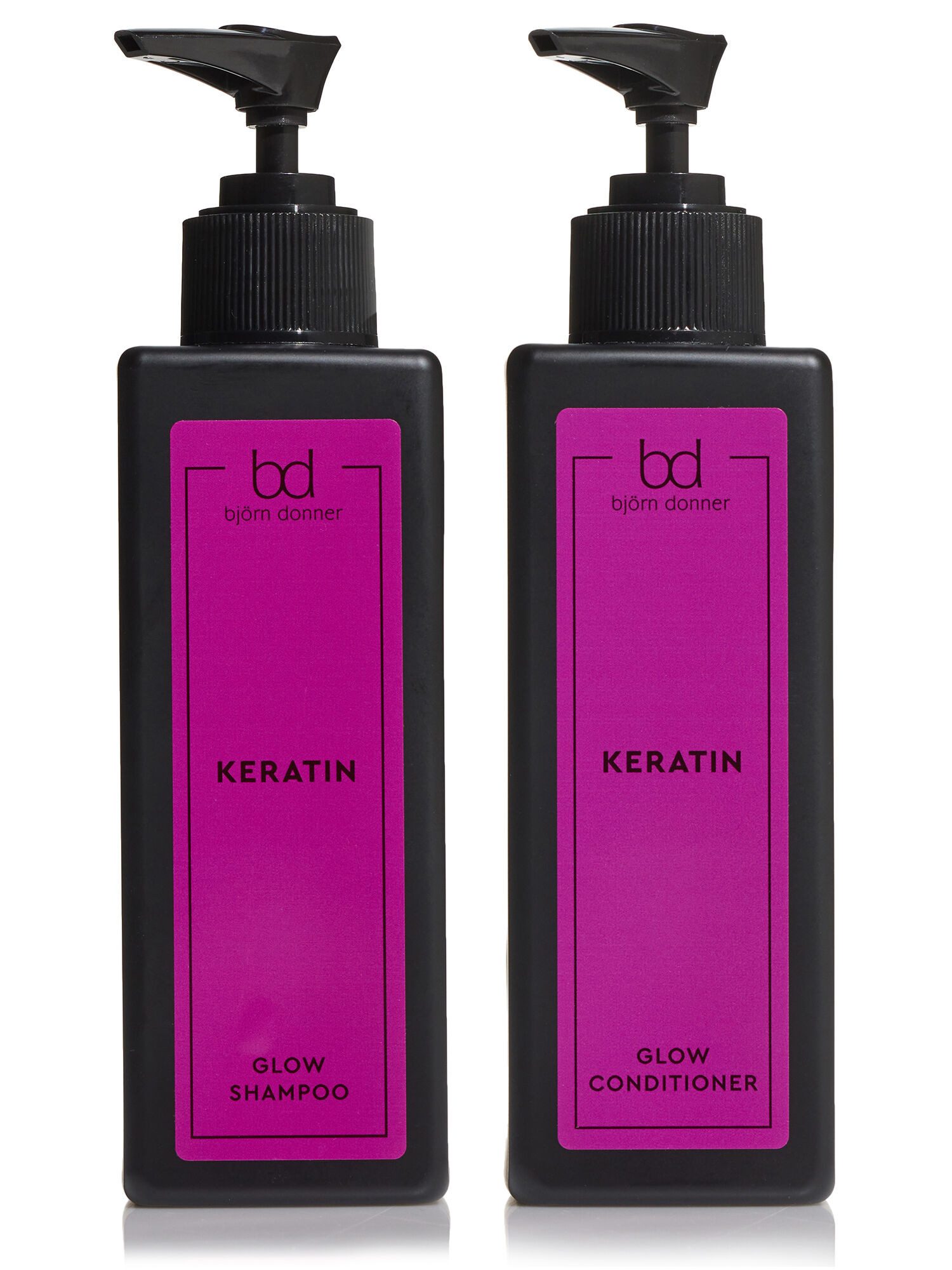 Björn Donner Haarpflege-Set Shampoo & Conditioner mit Panthenol & Aloe Vera, 2-tlg., 2er-Set, Reparaturpflege „Keratin Glow“ für trockenes und strapaziertes Haar