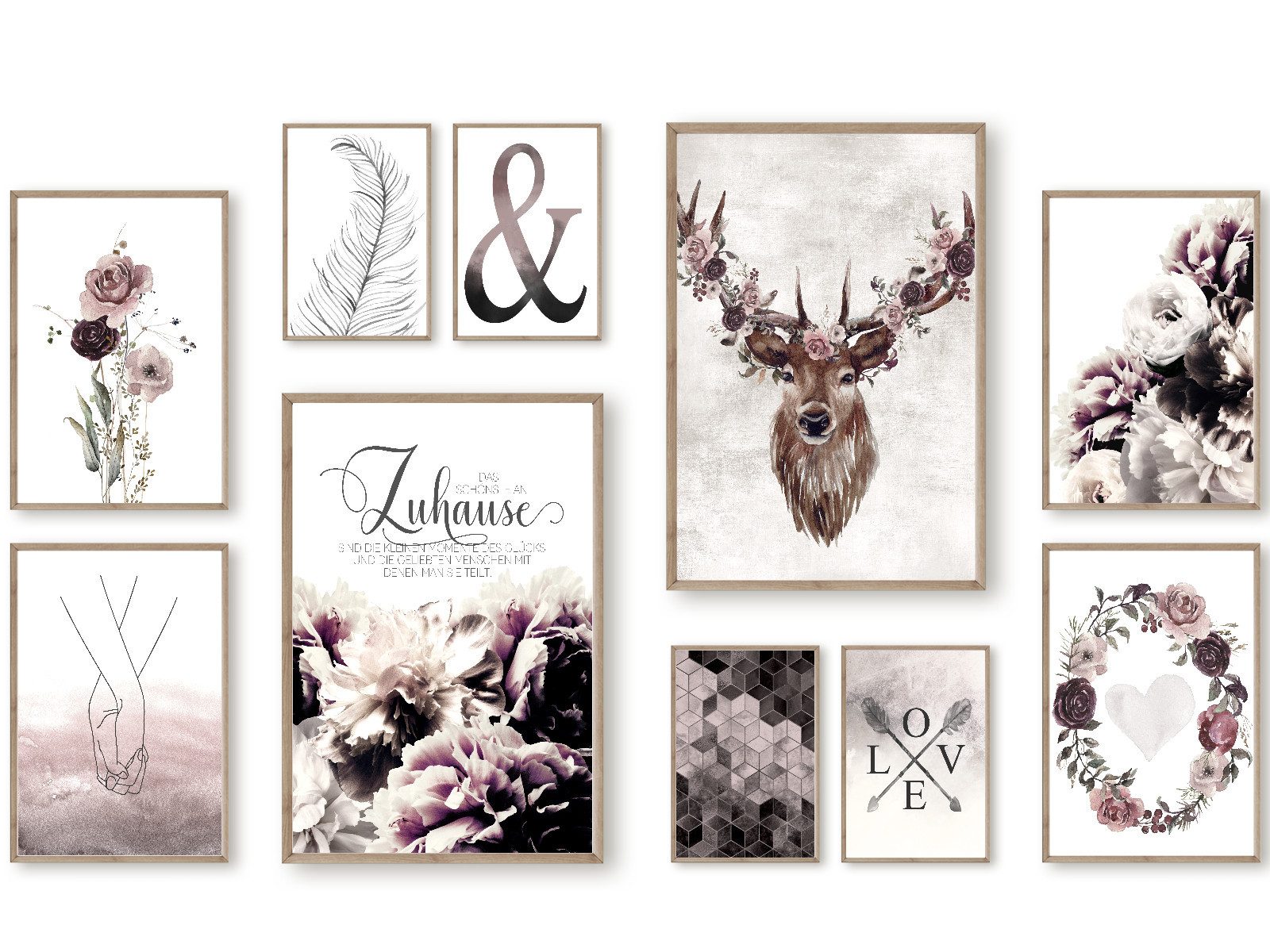 homestyle-accessoires Poster Bilder Bilderwand Set Wandbilder günstig online kaufen