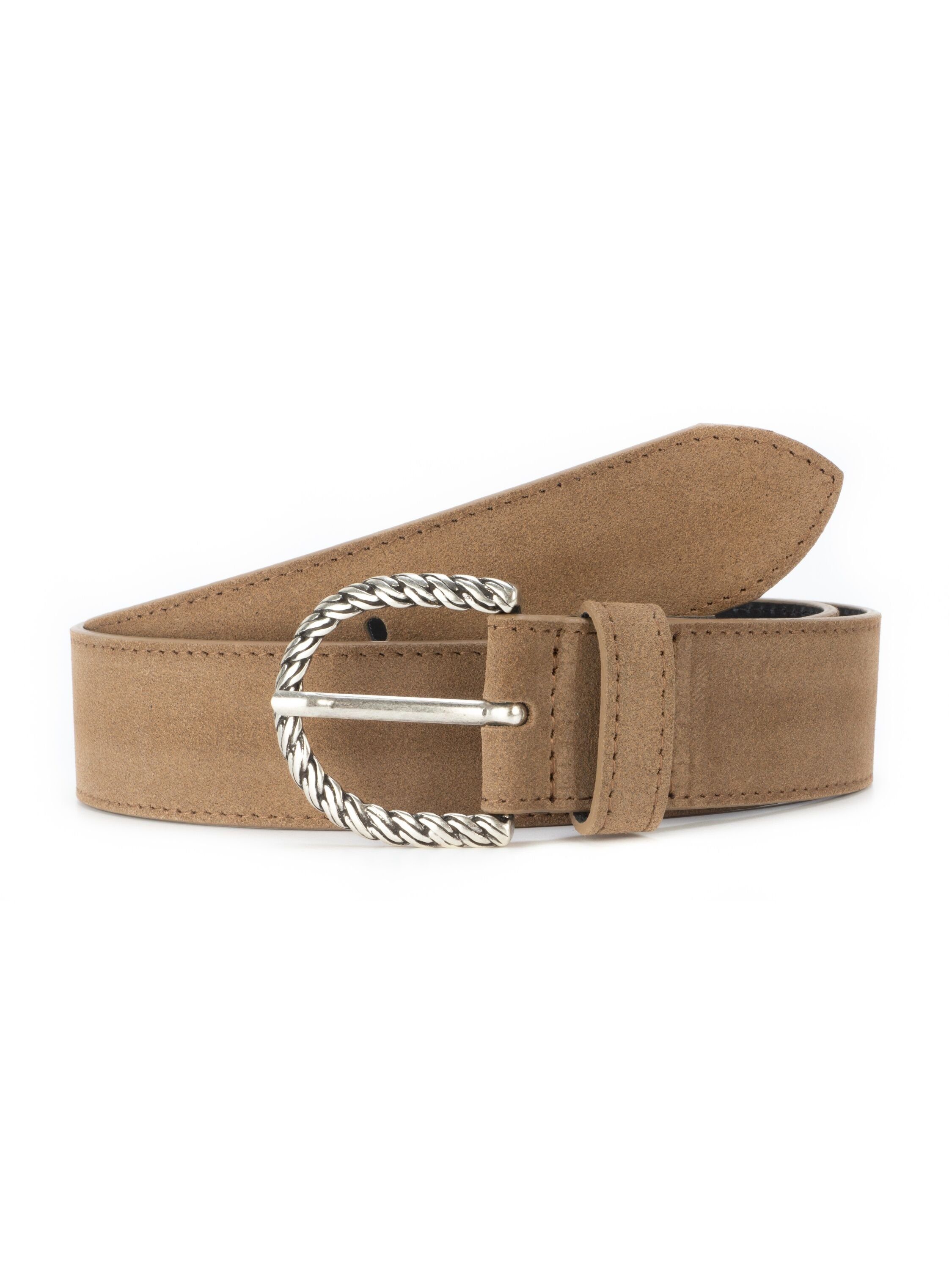 BA98-Cologne Ledergürtel aus weichem Velour-Leder
