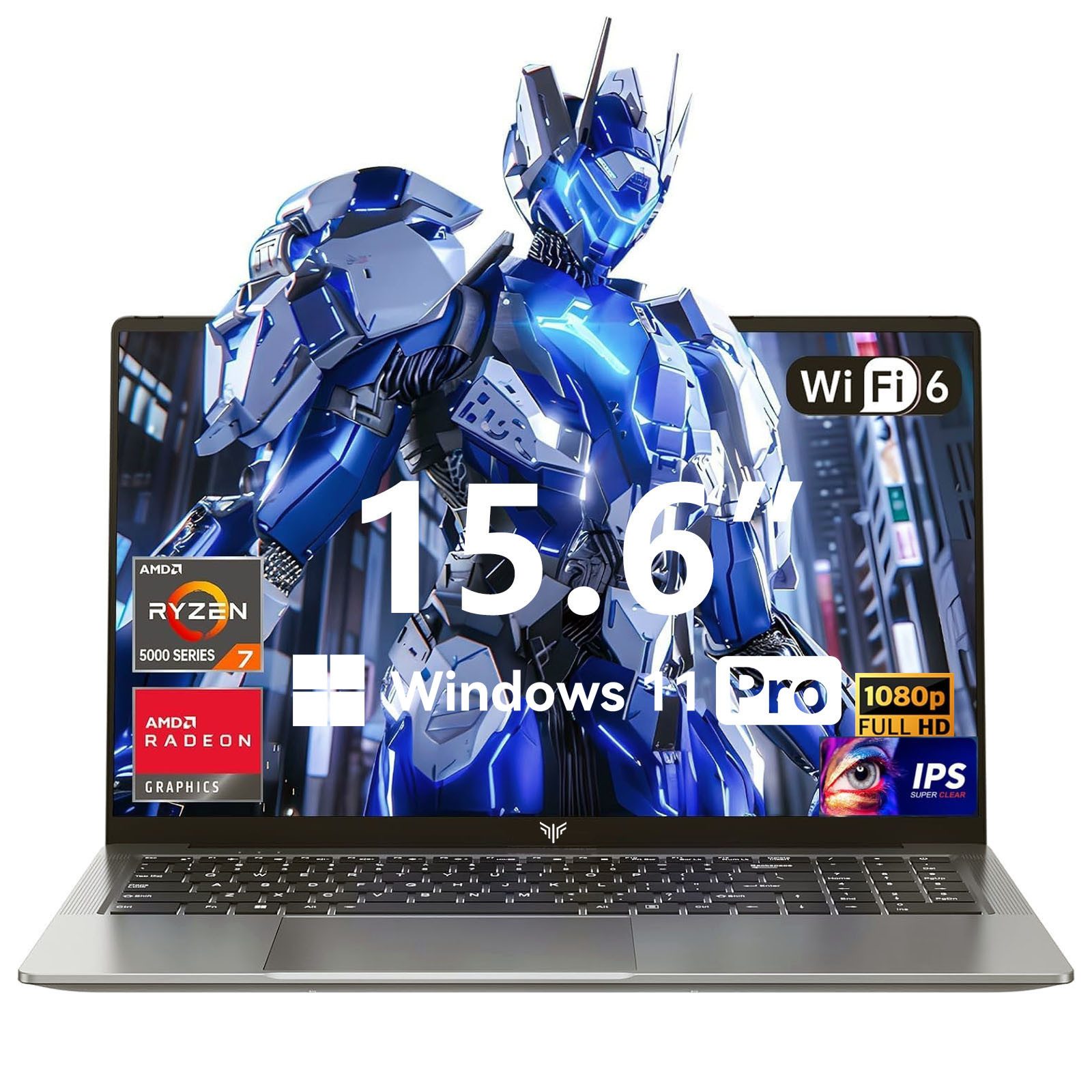 ACEMAGIC Laptop 15,6 Zoll FHD IPS Display, AMD R7 7730U, 16GB RAM, 512GB SSD Notebook (39,6 cm/15.6 Zoll, AMD AMD Ryzen 7 7730U 7730U, AMD Radeon Grafik, 16 GB, 512 GB SSD, Windows 11 Pro, HDMI, WIFI 6, Bluetooth 5.2, Deutscher Tastaturfolie)
