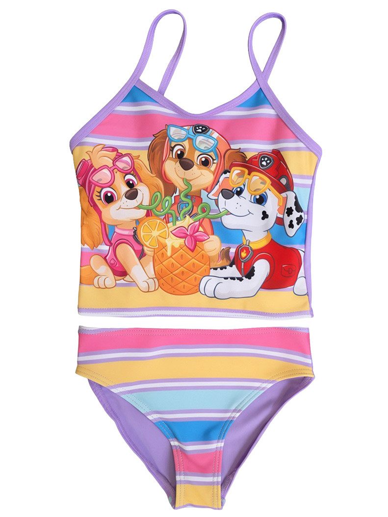 United Labels® Tankini Paw Patrol Tankini Badeanzug Rainbow Stripes Zweiteiler Schwimmanzug
