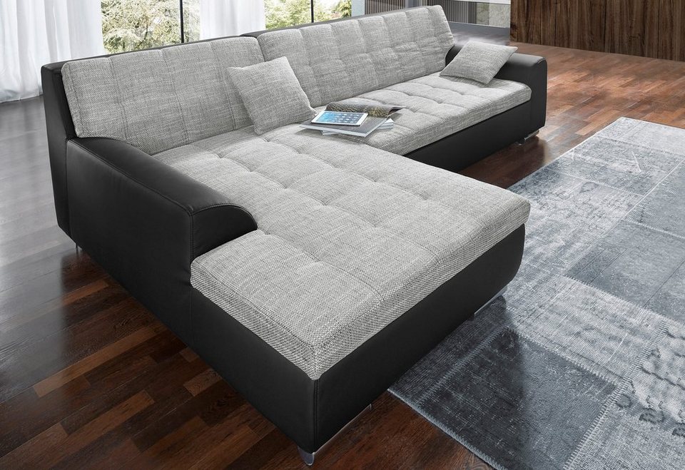 DOMO collection Ecksofa Treviso, wahlweise mit Bettfunktion, auch in Cord