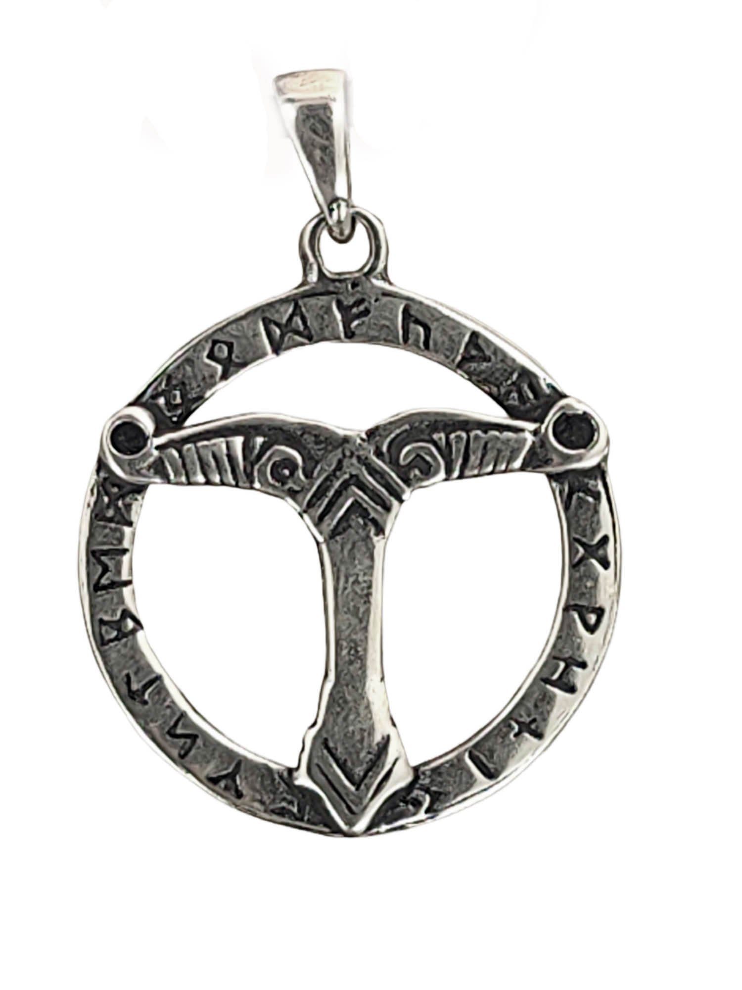Leather Anhänger Irmensäule 925 mit Kettenanhänger Silber of Irminsul Runen Kiss