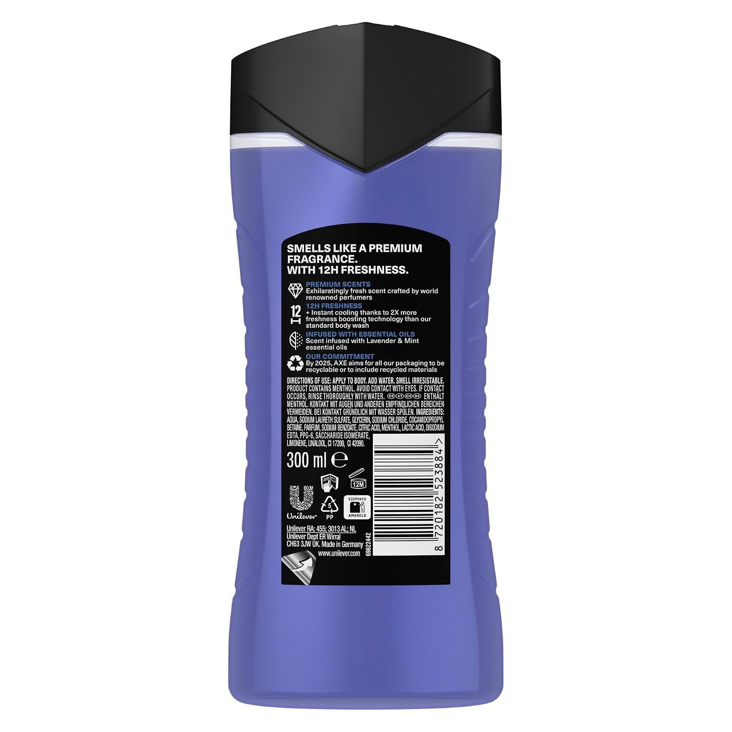 axe Duschgel 1x Axe Fine Fragrance Collection Duschgel Blue Lavender 300ml, 1-tlg., für 12H langanhaltende Frische verleiht einen spektakulären Duft