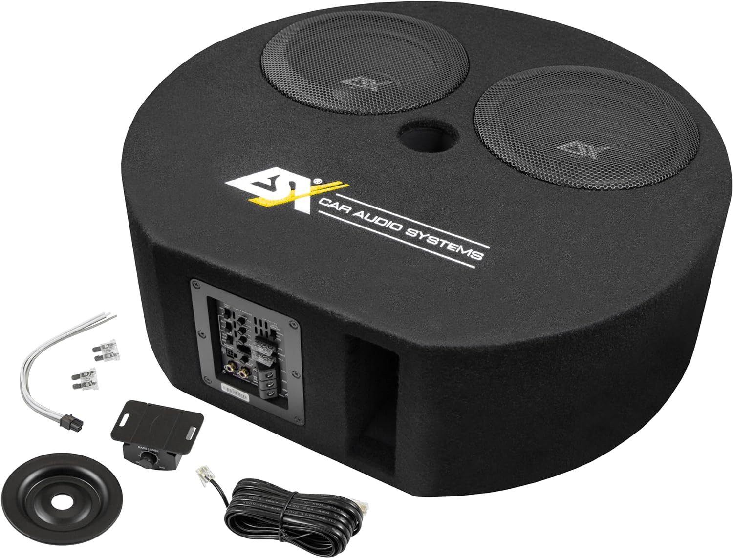 ESX DBX800A, Aktiv-Subwoofer für die Reserveradmulde, 2x20cm (8) Auto-Subwoofer (400 W, max.: W 20 cm)